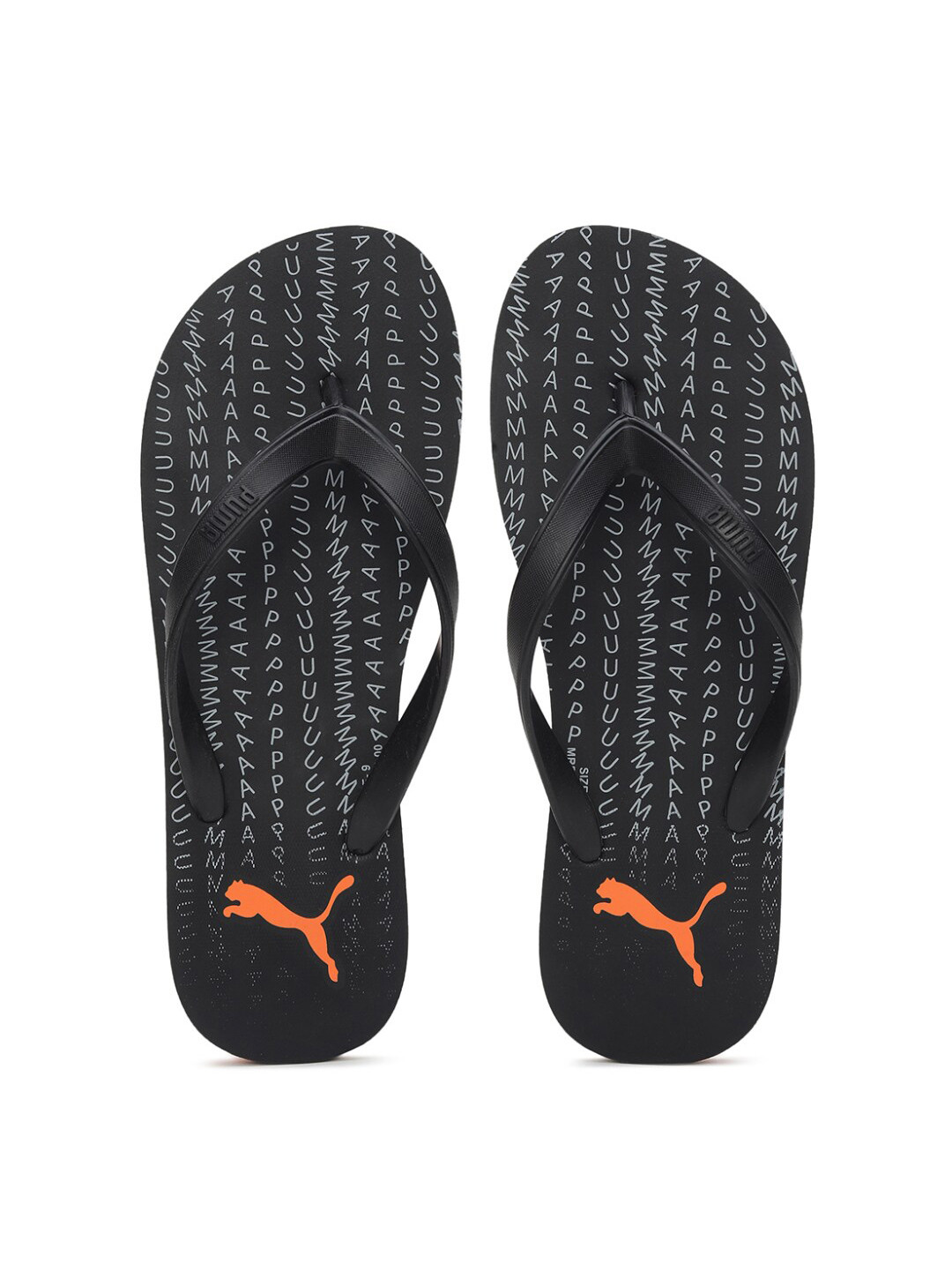 puma black flip flops
