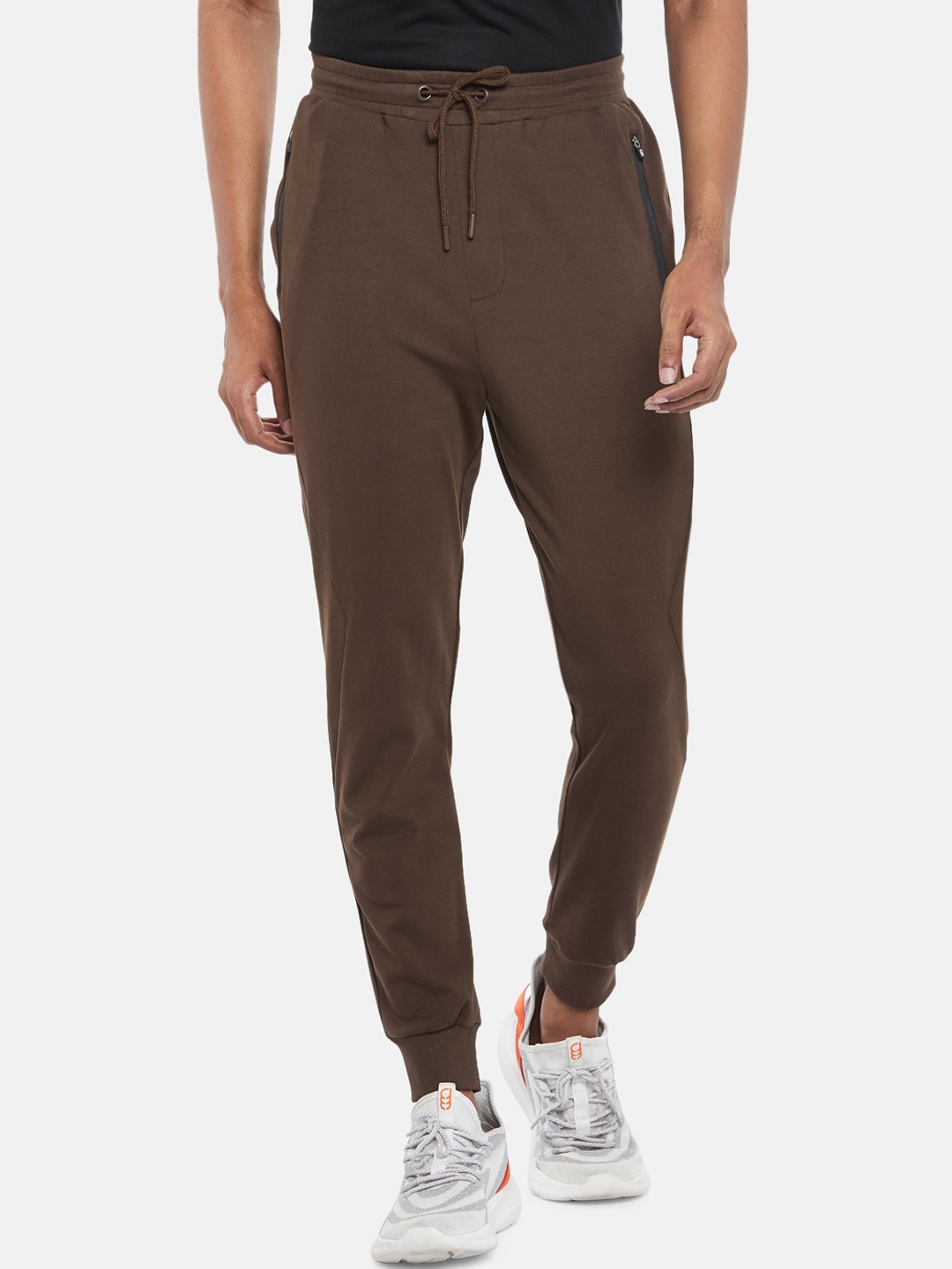 Buy Ajile By Pantaloons Men Brown Solid Slim Fit Track Pant Track