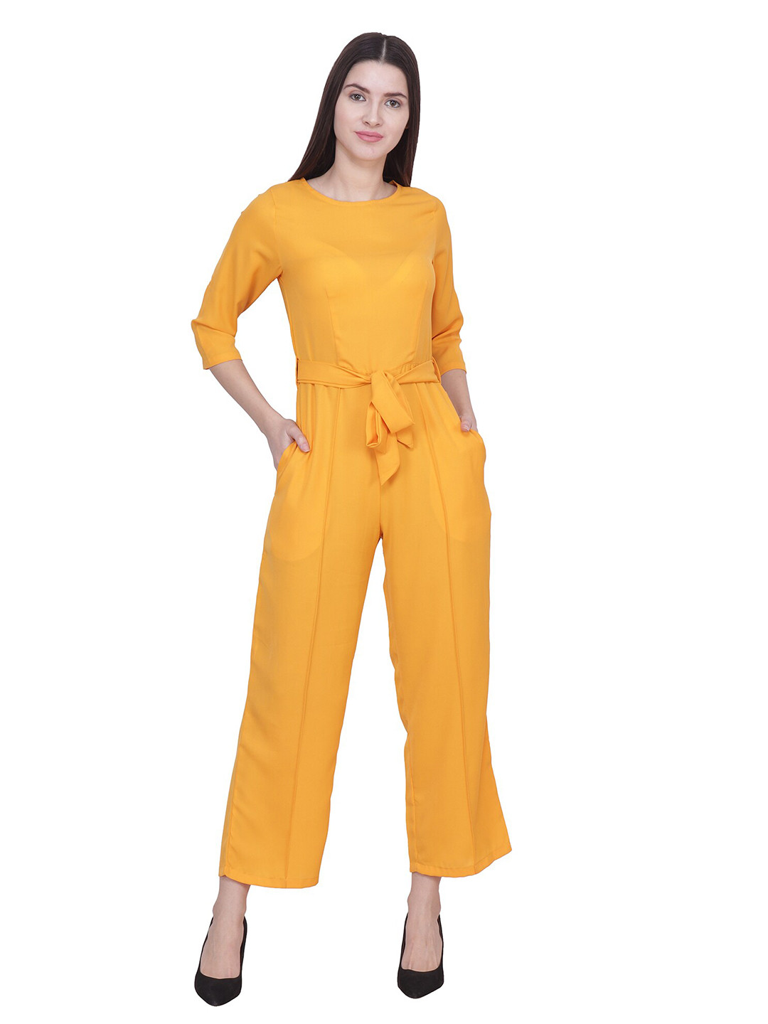 Buy Frempy Yellow Basic Jumpsuit Jumpsuit for Women 18433042 Myntra