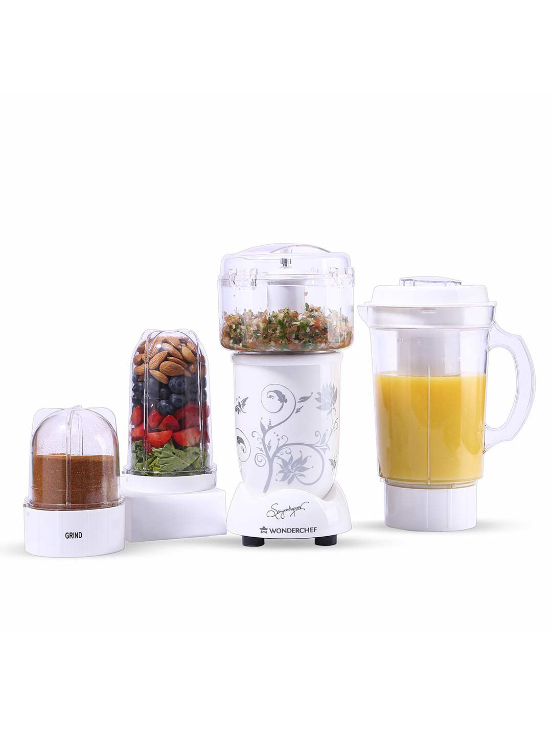 Buy Wonderchef White Nutri Blend 4 Jar CKM Mixer Grinder Blender