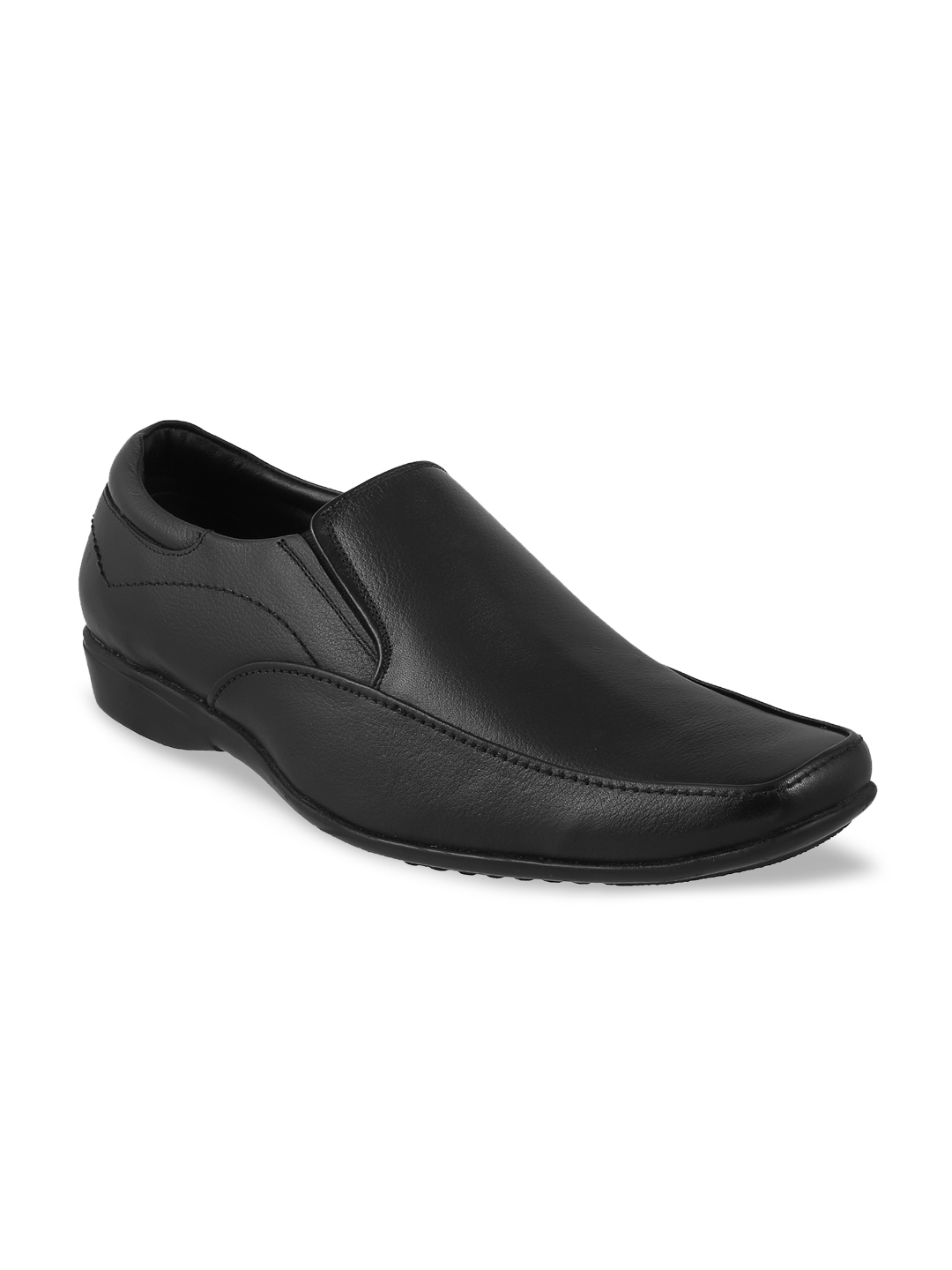 Buy Metro Men Black Leather Formal Slip Ons Formal Shoes For Men 1843744 Myntra 5900