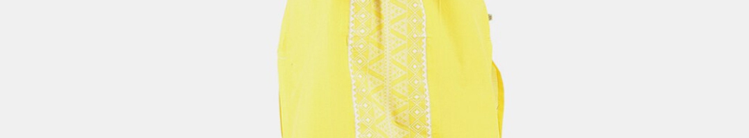Buy Desi Mix Women Yellow Tribal Print Thread Work Kurta - Kurtas for ...