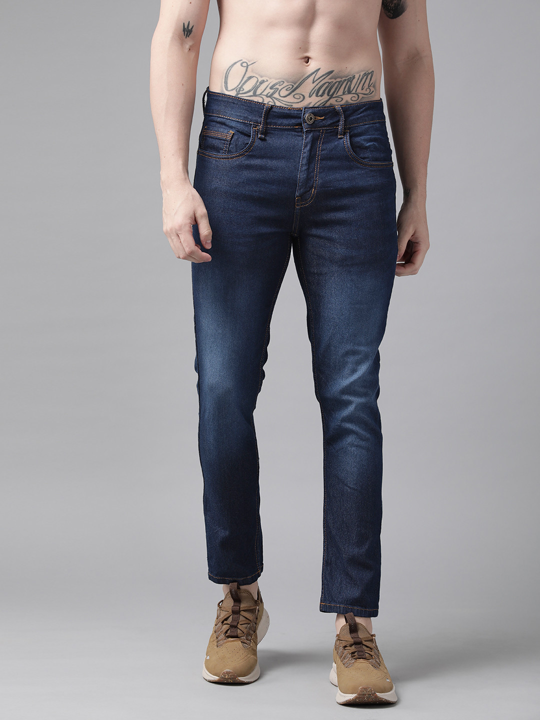 Buy Roadster Men Navy Blue Skinny Fit Light Fade Stretchable Jeans Jeans for Men 18449132 Myntra