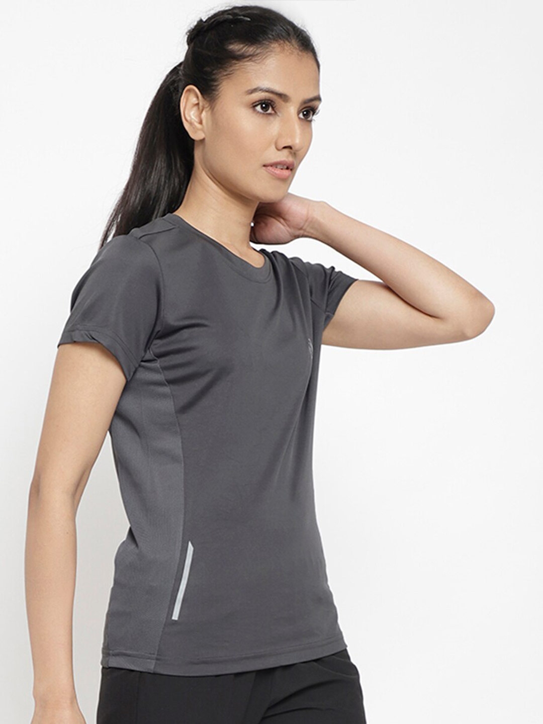 Buy Chkokko Women Grey Melange Sports T Shirt Tshirts For Women 18454038 Myntra 8411