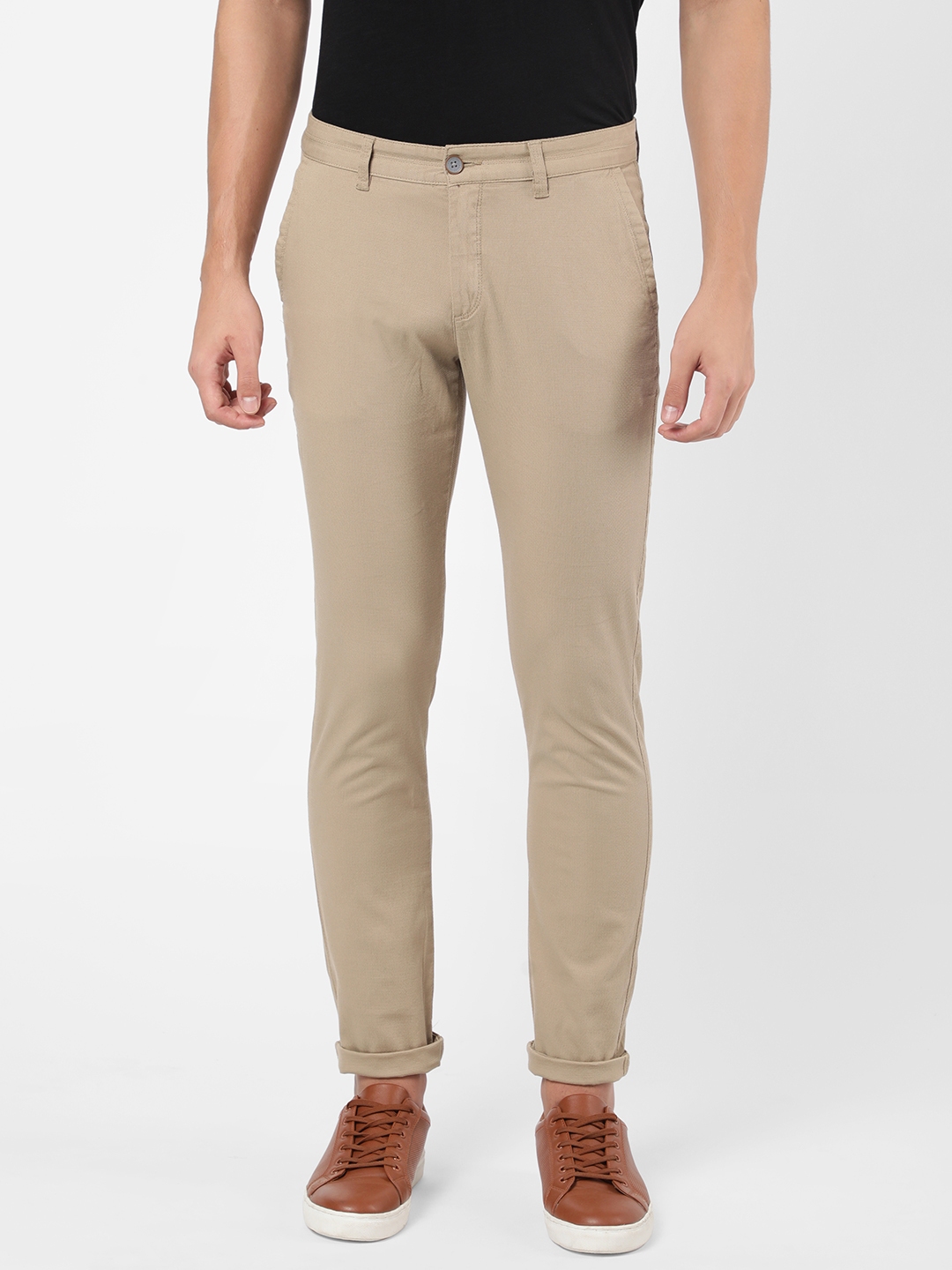 Buy AD By Arvind Men Khaki Chinos Trousers - Trousers for Men 18461774 ...