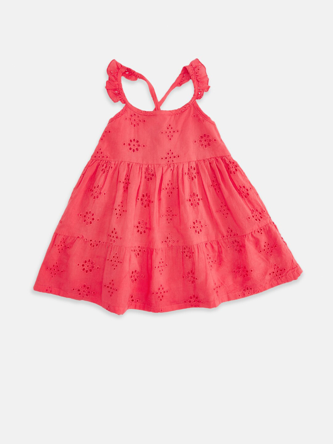 Buy Pantaloons Baby Orange Floral A Line Dress Dresses for Girls