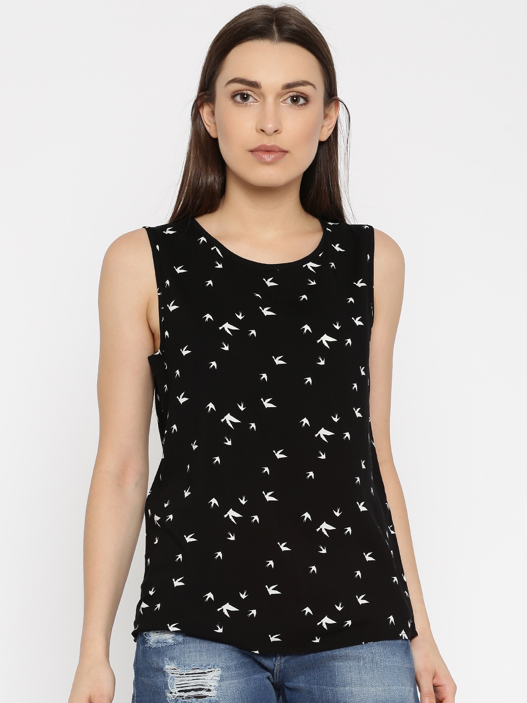 Buy ONLY Women Black Printed Top - Tops for Women 1846679 | Myntra