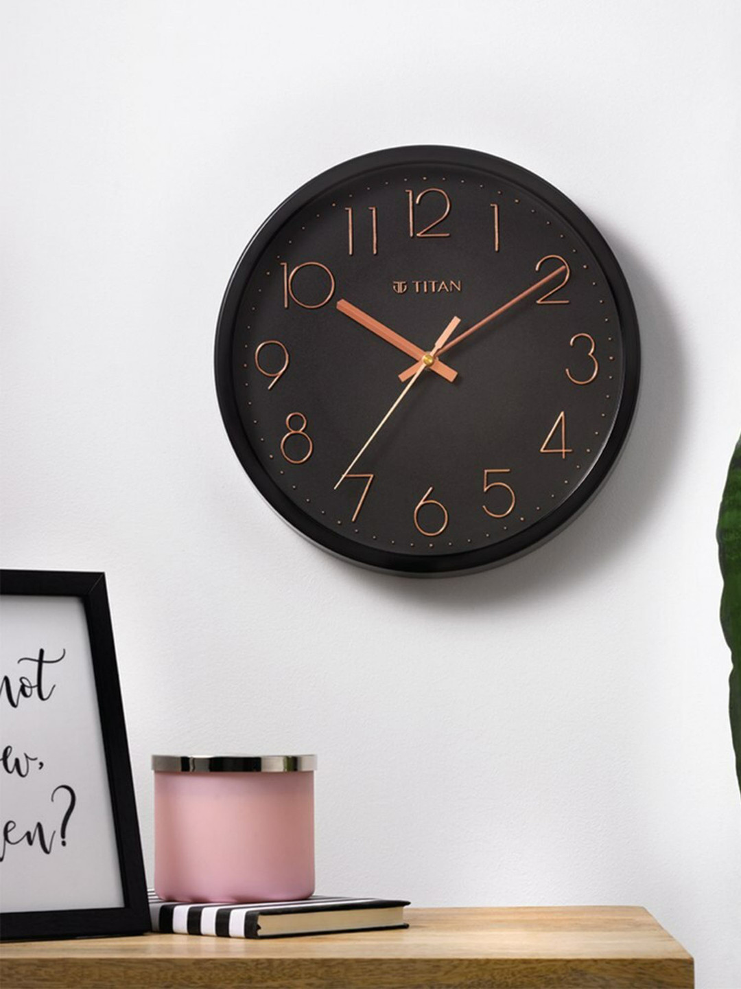 Buy Titan Black Contemporary 30.8 Cm Wall Clock Clocks for Unisex