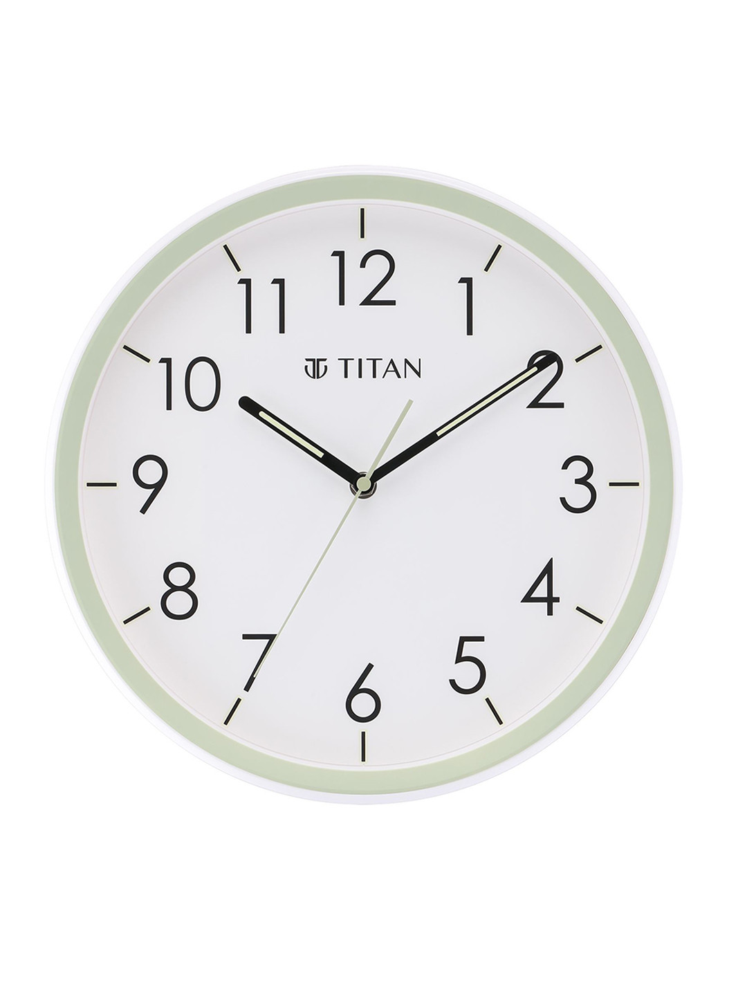 Buy Titan Green & White Printed Contemporary 40 Cm Wall Clock Clocks