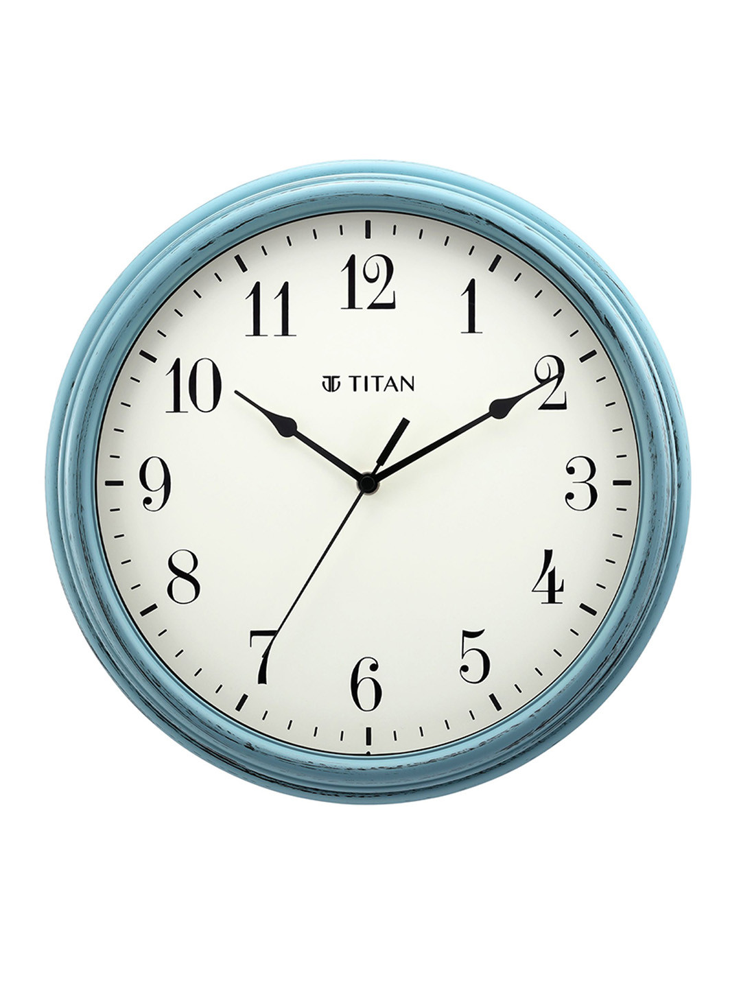 Buy Titan Blue & White Printed Analogue Contemporary Wall Clock
