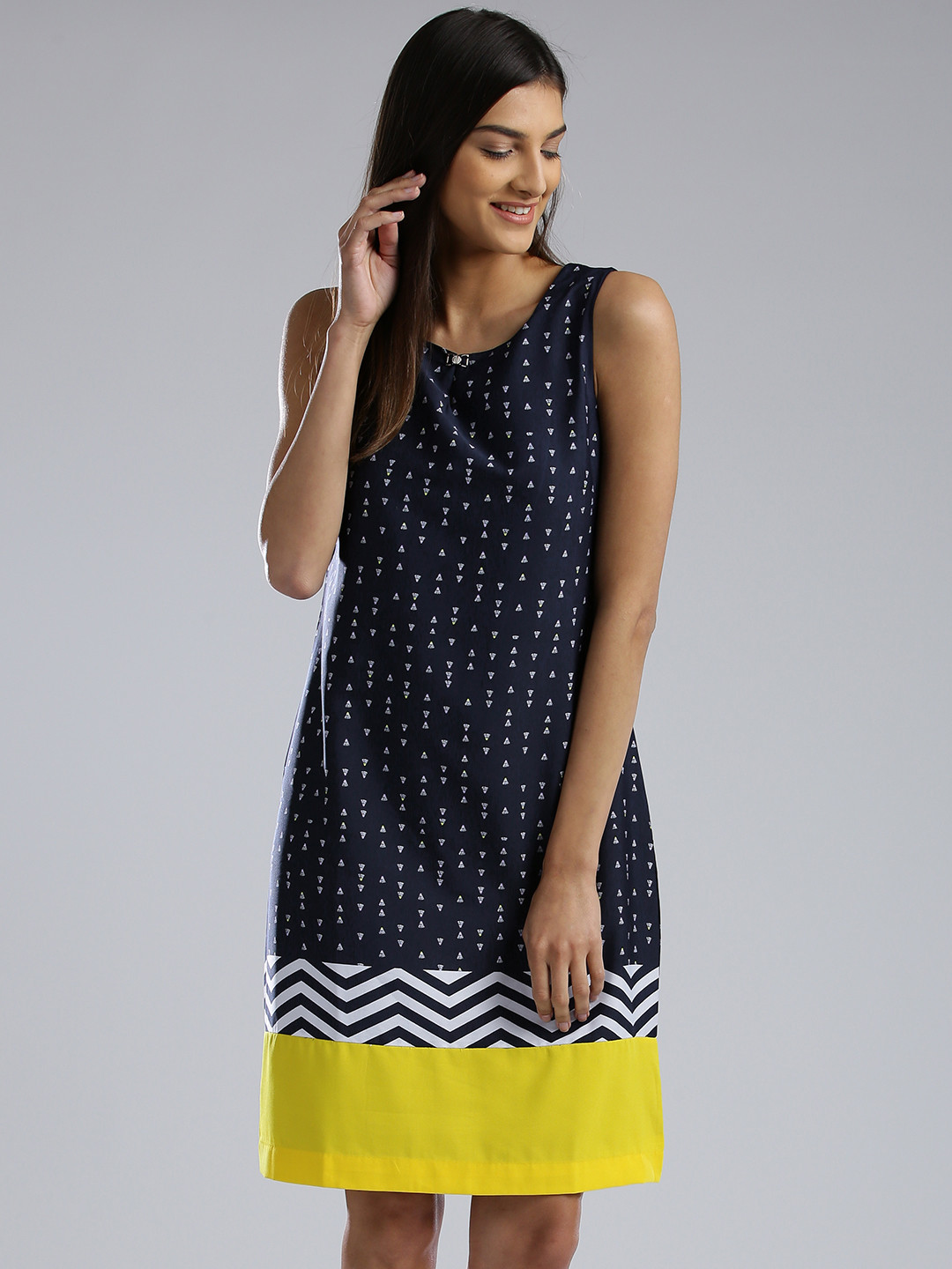 Buy W Women Navy Printed A Line Dress Dresses for Women 1847335 Myntra