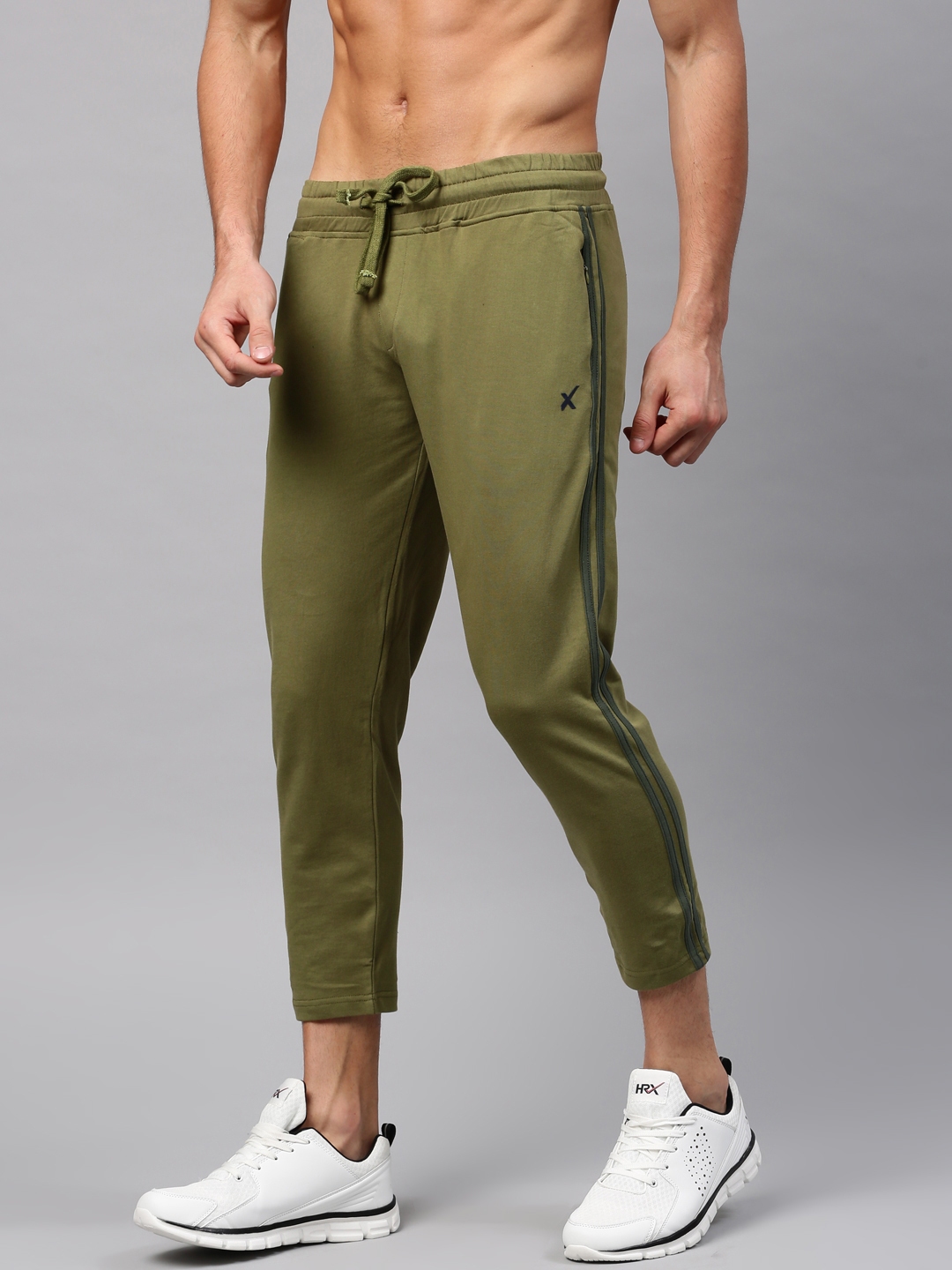 Buy HRX Active By Hrithik Roshan Olive Green Track Pants - Track Pants ...