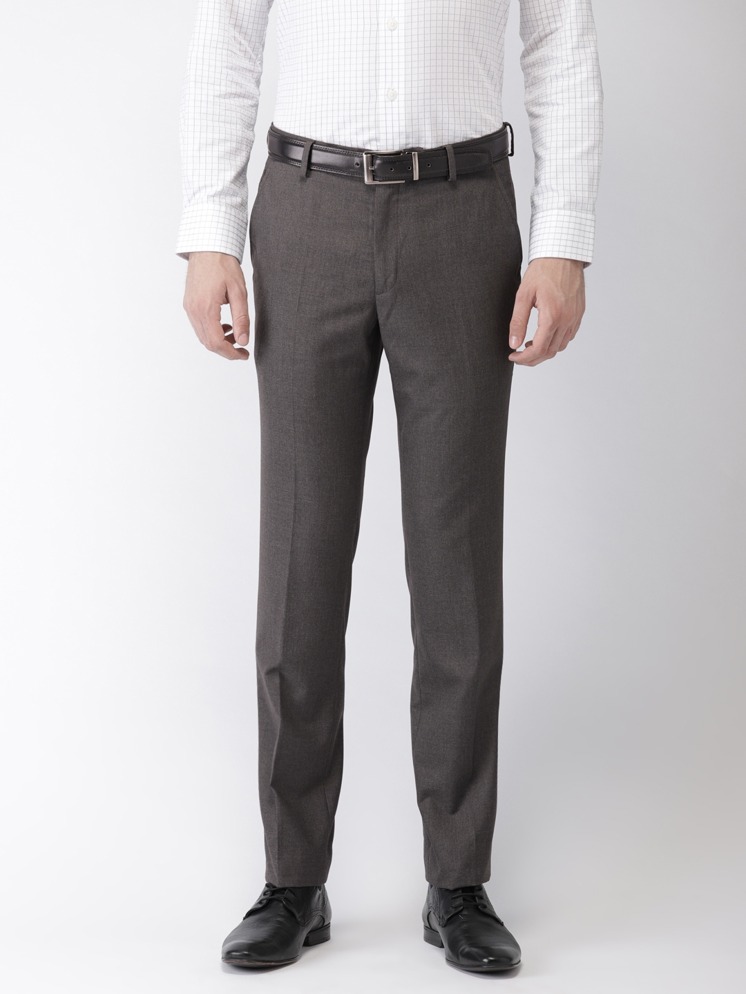 Buy Black Coffee Charcoal Grey Formal Trousers - Trousers for Men ...