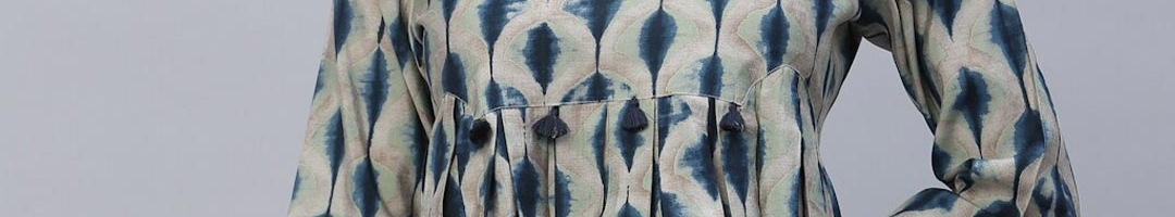 Buy TANKHI Beige & Blue Modal Printed Tunic - Tunics for Women 18484000 ...