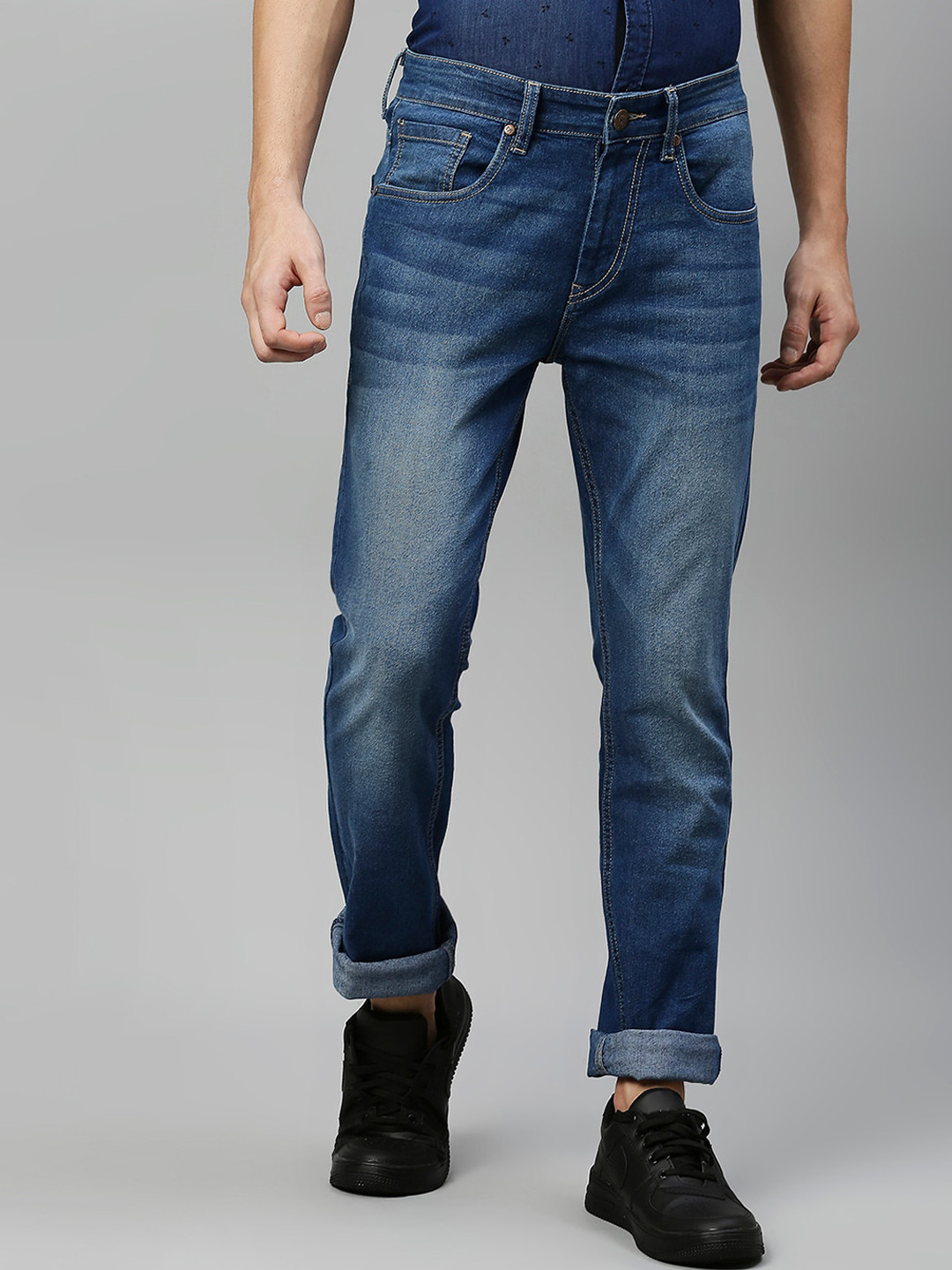 Buy High Star Men Blue Jean Slim Fit Light Fade Stretchable Jeans