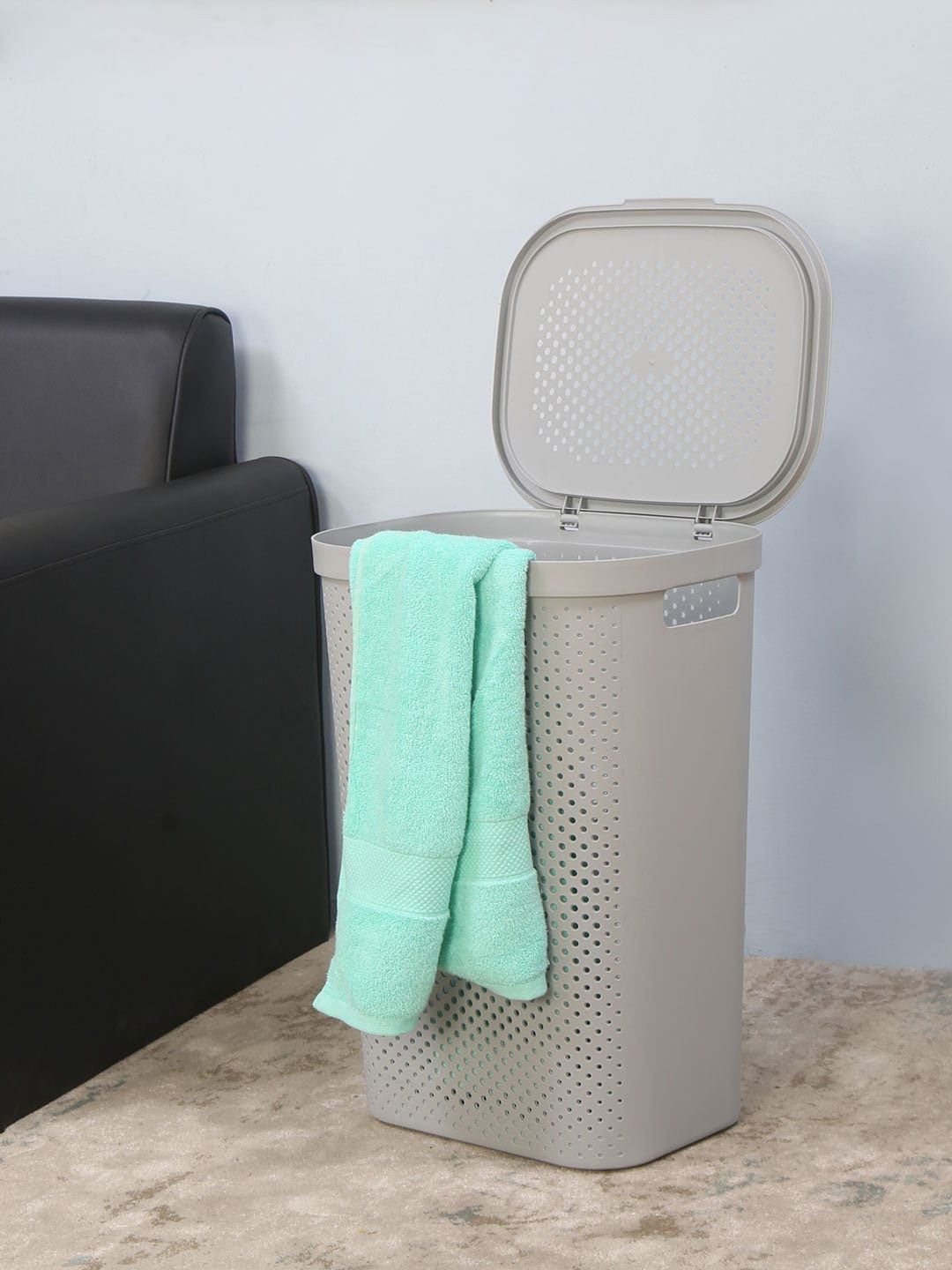 Buy Athome By Nilkamal Grey Solid Foldable Laundry Bag Laundry Bag