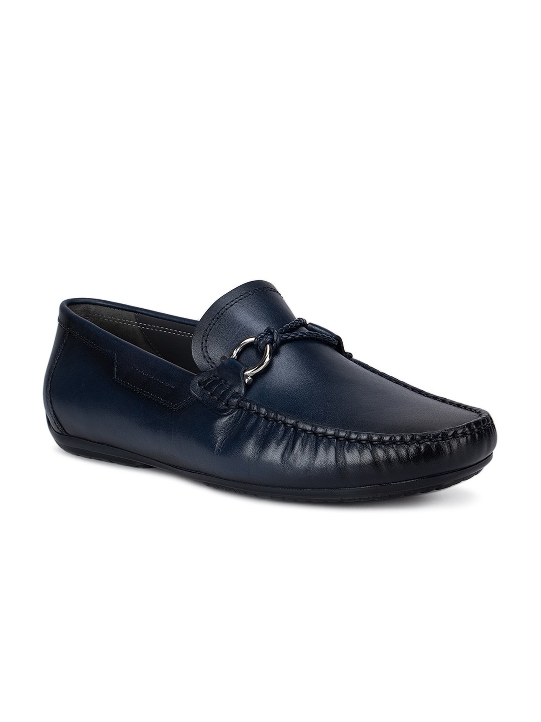 Buy ROSSO BRUNELLO Men Blue Leather Loafers - Casual Shoes for Men ...