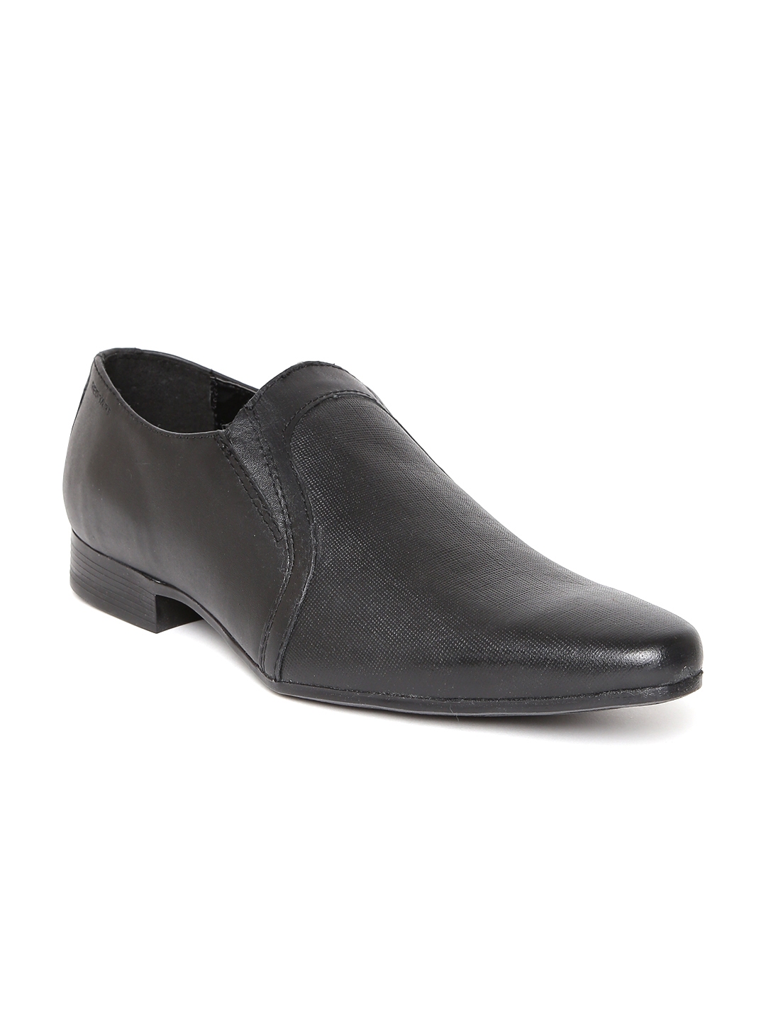red tape mens black leather formal shoes
