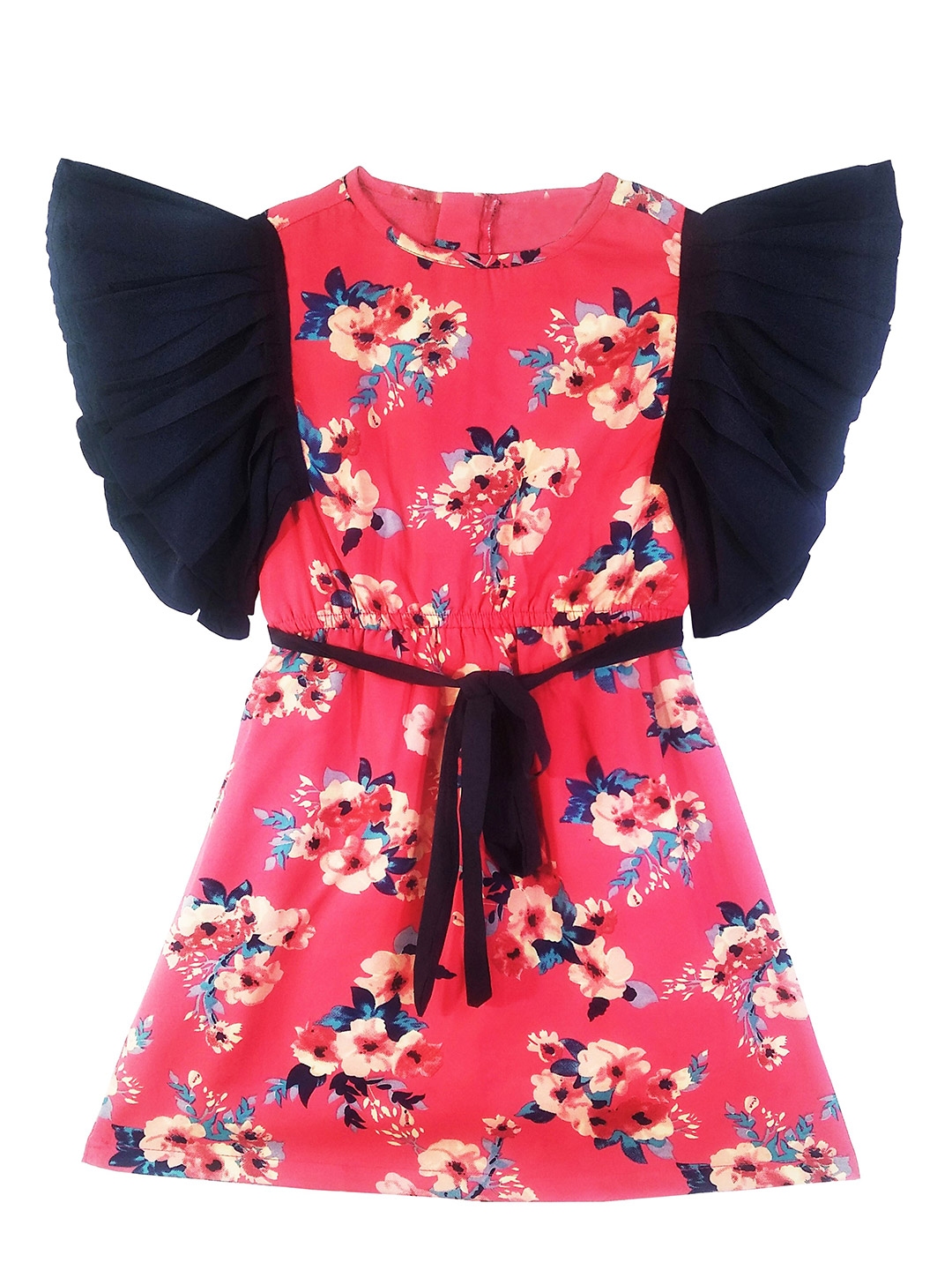 Buy Blooming Flowers Pink Floral Crepe A Line Dress - Dresses for Girls ...