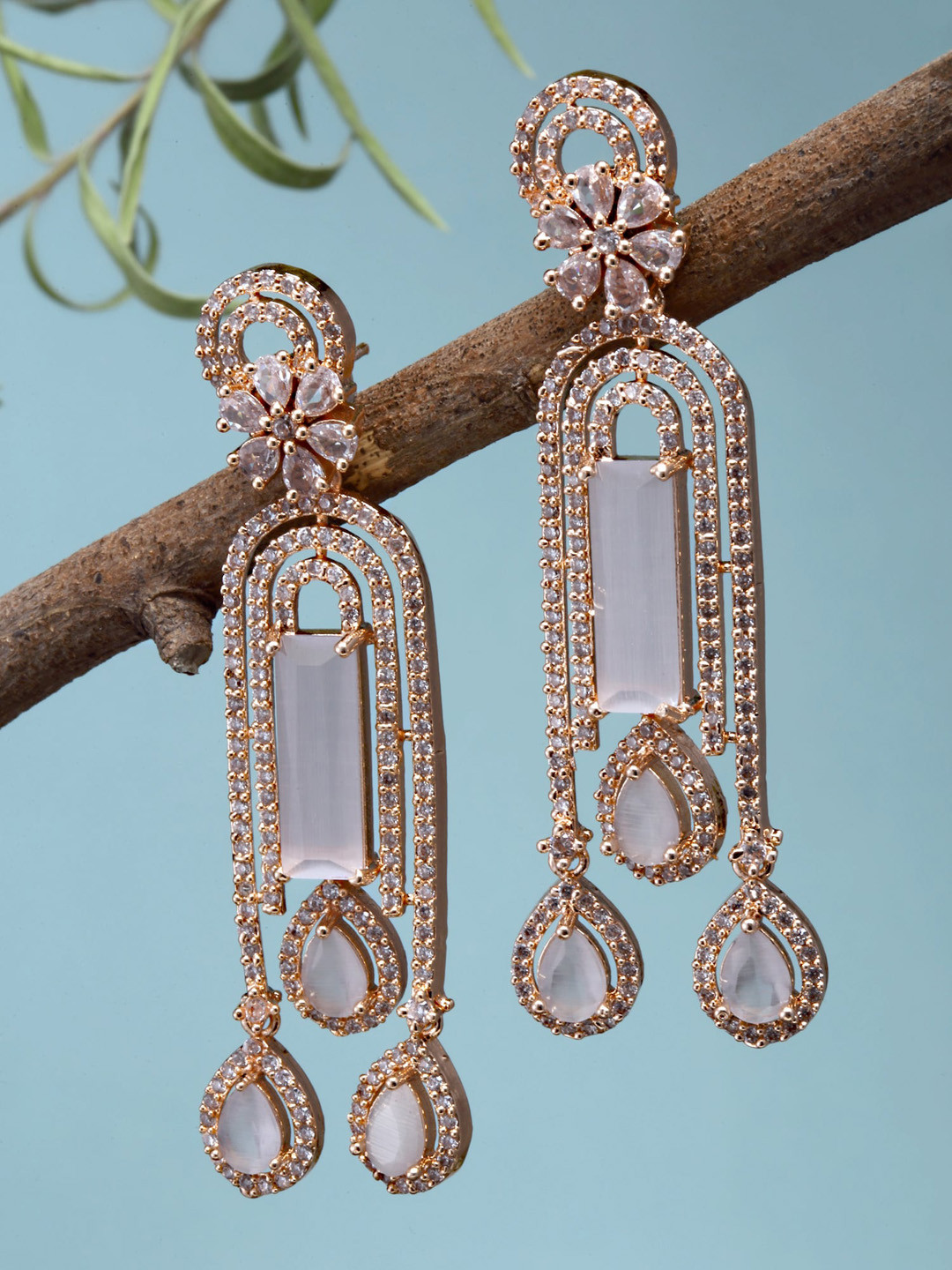 Buy KARATCART Pink Contemporary Drop Earrings Earrings for Women