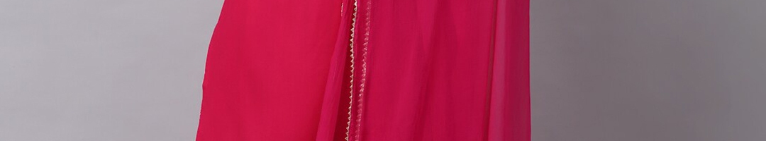 Buy KALINI Women Pink Floral Embroidered Layered Gotta Patti Kurti With ...