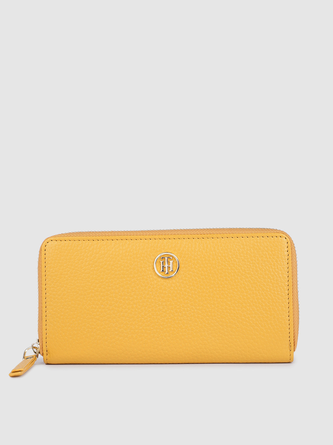 Buy Tommy Hilfiger Women Mustard Yellow Leather Zip Around Wallet Wallets for Women 18505598