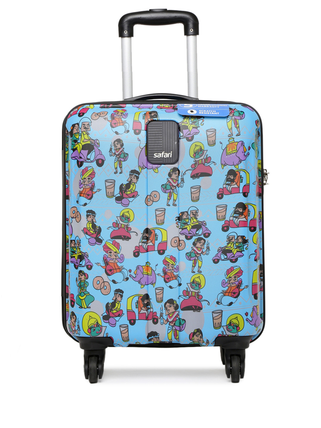 Buy Safari Unisex Blue Printed Thorium Indie Small Trolley Suitcase