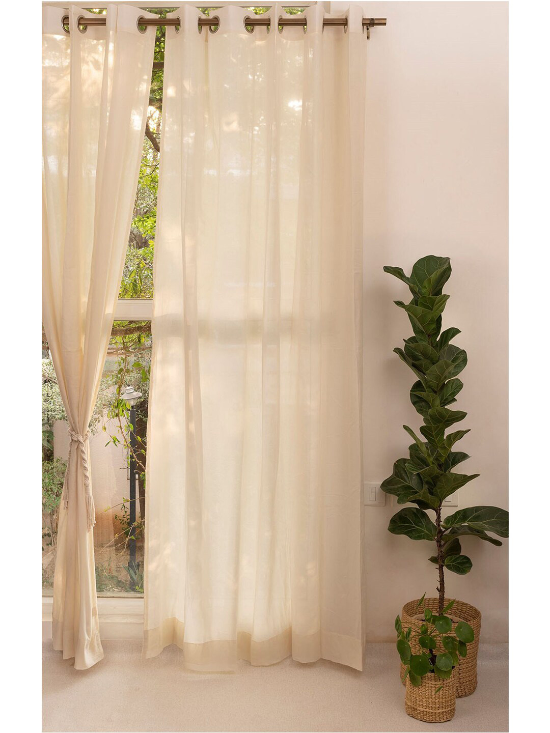 Buy The Yellow Dwelling Cream Coloured Sheer Window Curtain Curtains