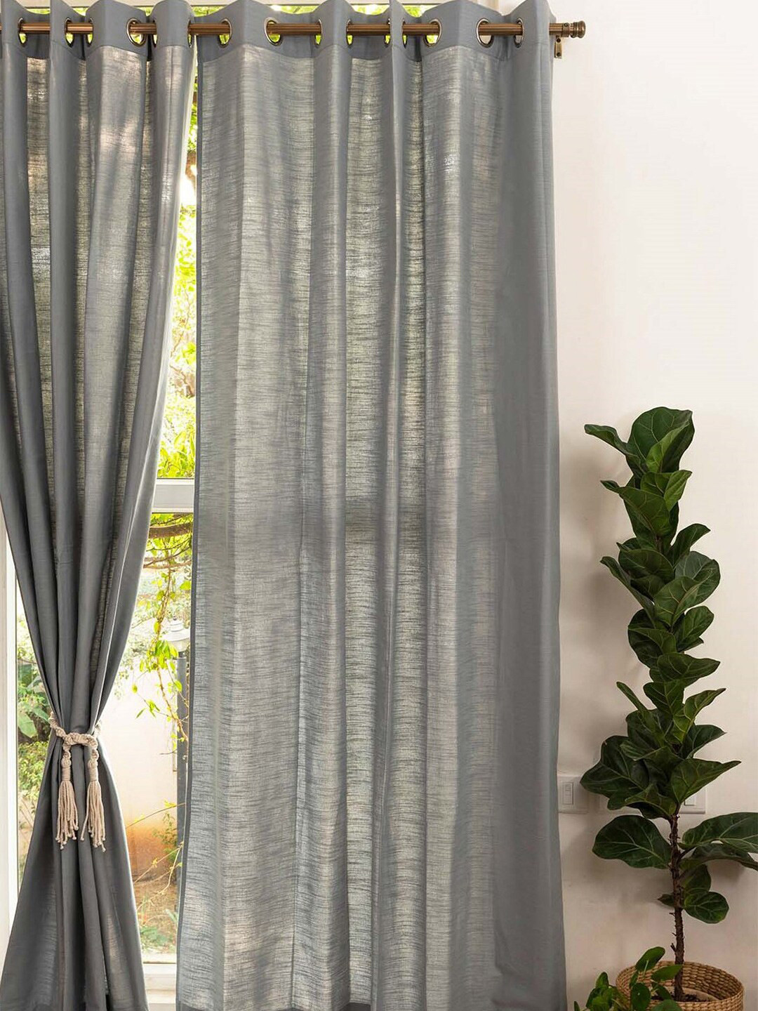 Buy The Yellow Dwelling Grey Door Curtain Curtains And Sheers for