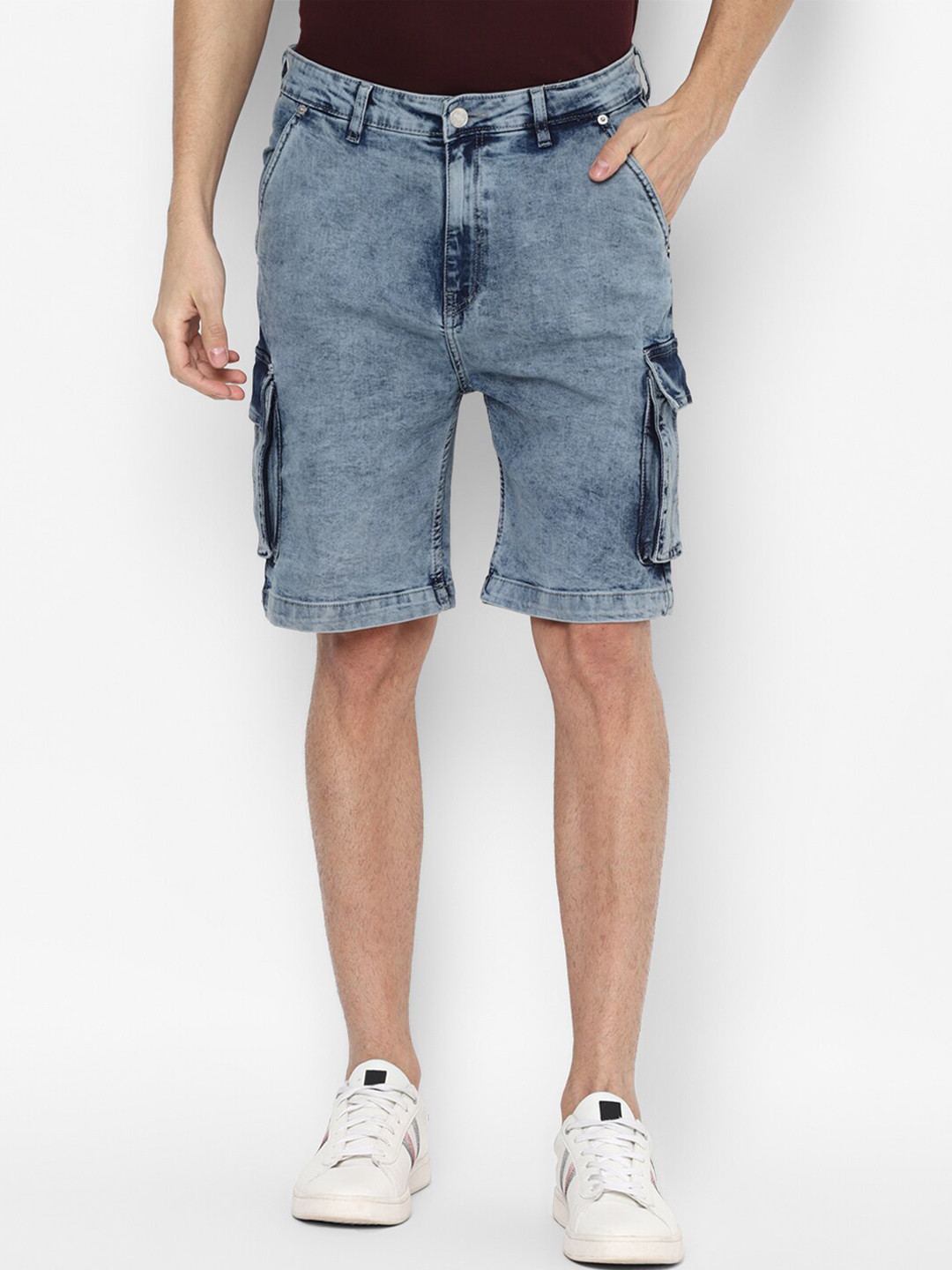 Buy FOREVER 21 Men Blue Washed Denim Shorts Shorts for Men 18507482