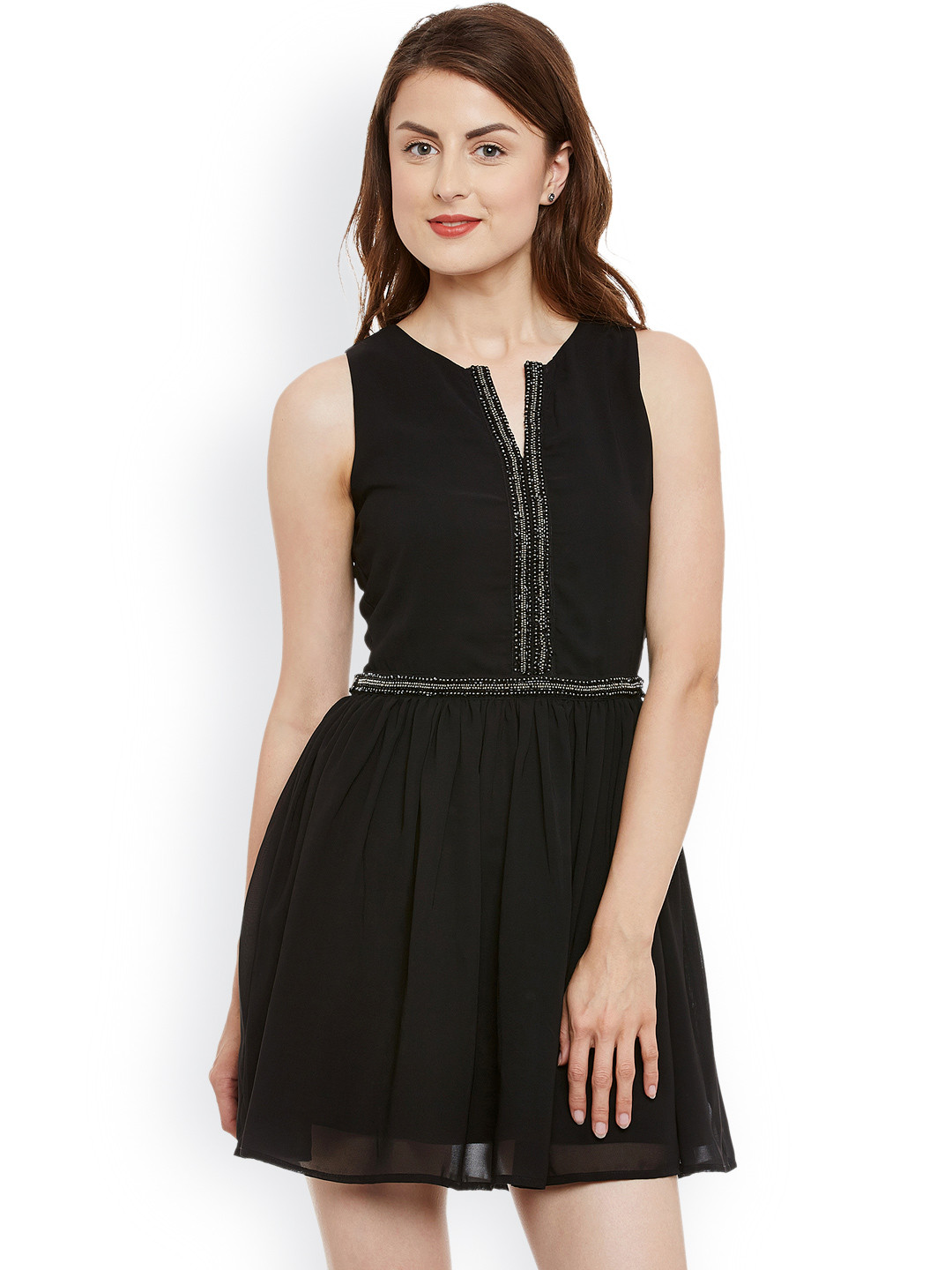 Buy Kazo Black Fit & Flare Dress Dresses for Women 1850921 Myntra