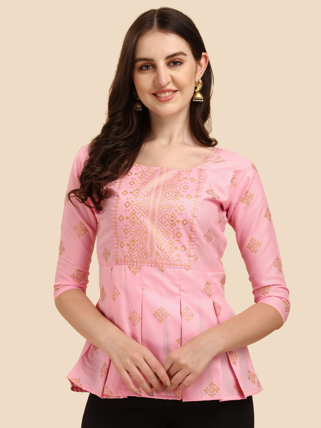 Diya Pink Peplum Top