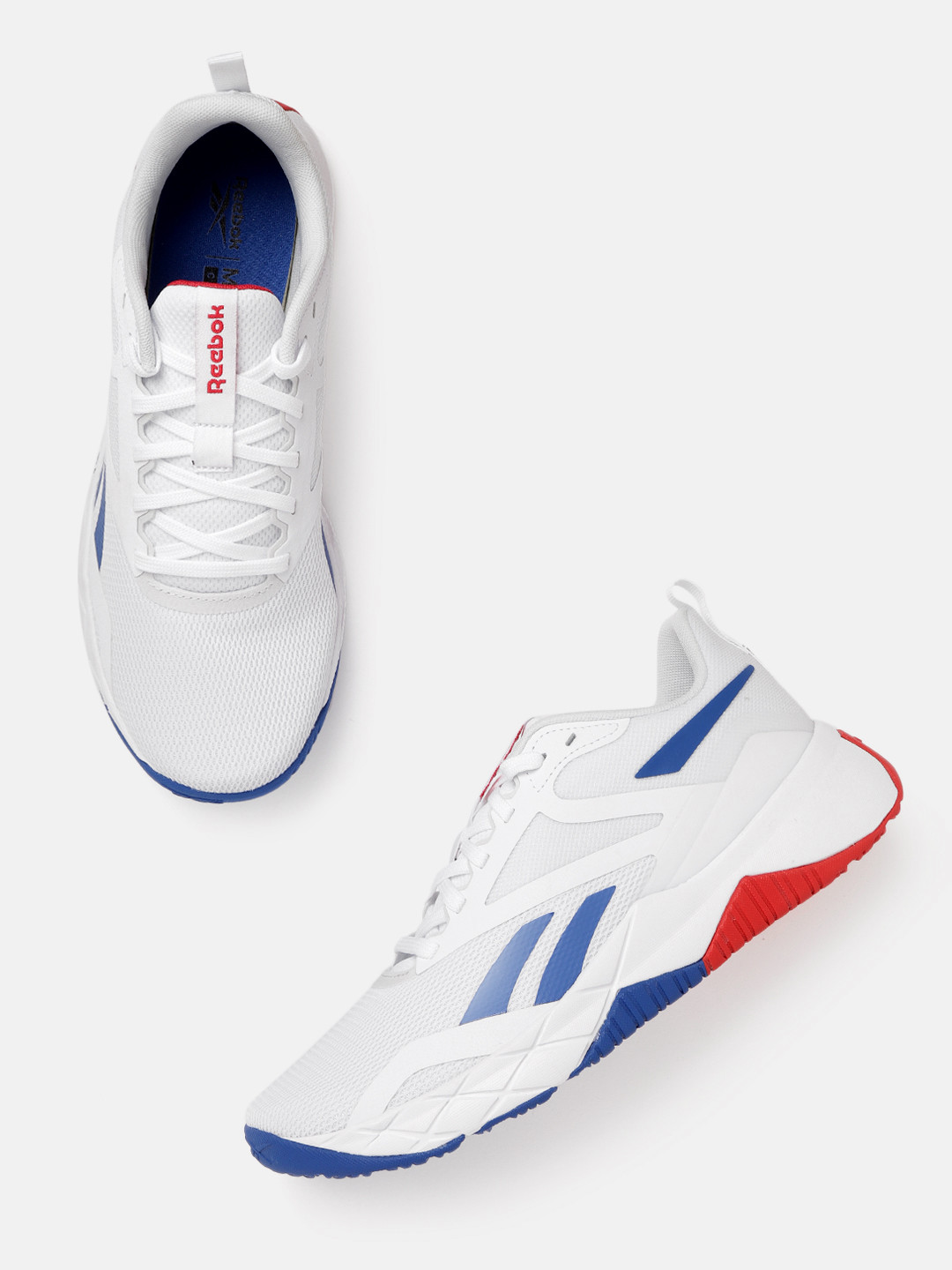 Buy Reebok Men White & Blue Woven NFX Training Or Gym Shoes Sports