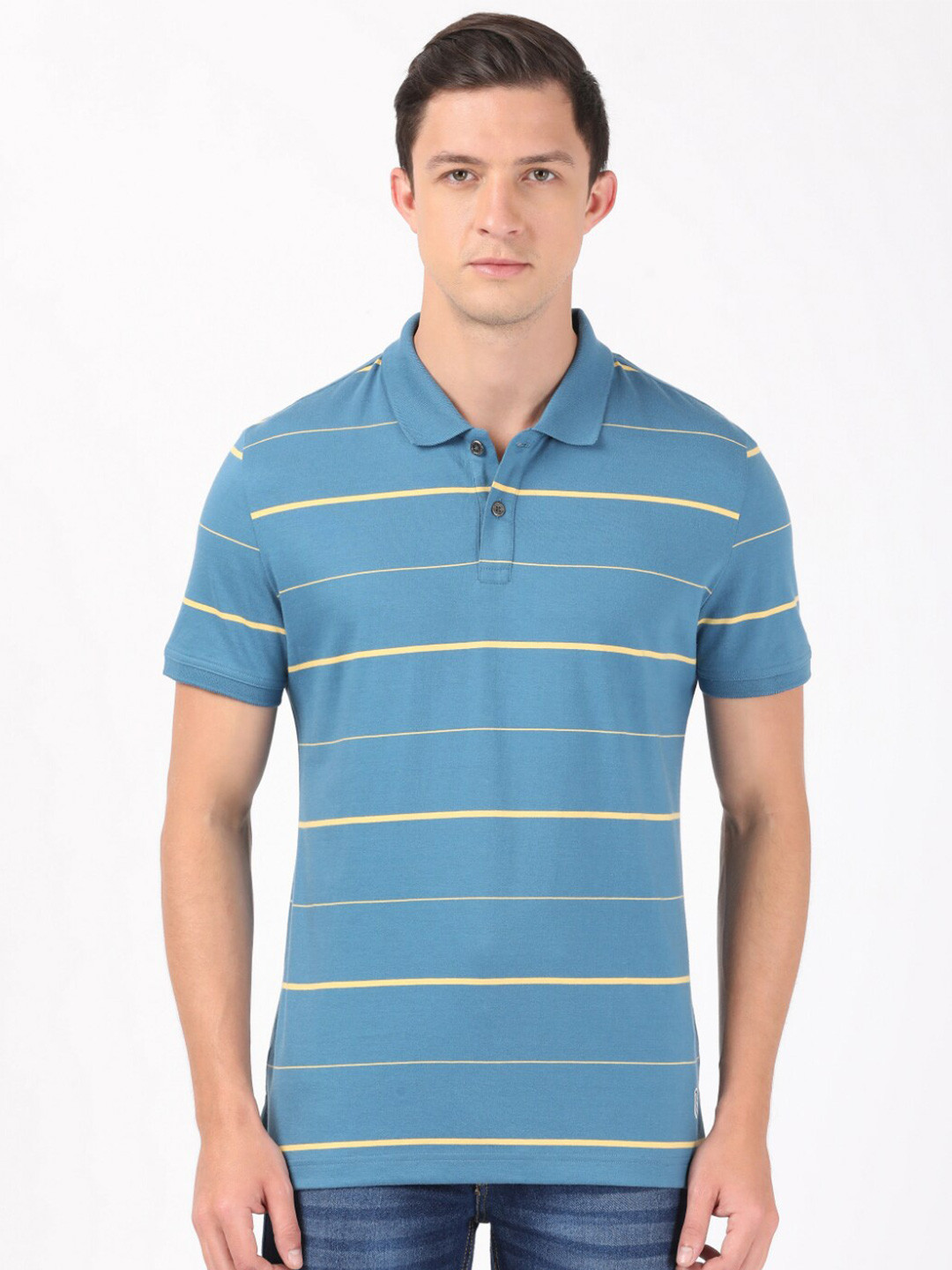 Buy Jockey Men Blue Striped Polo Collar T Shirt Tshirts for Men 18523808 Myntra