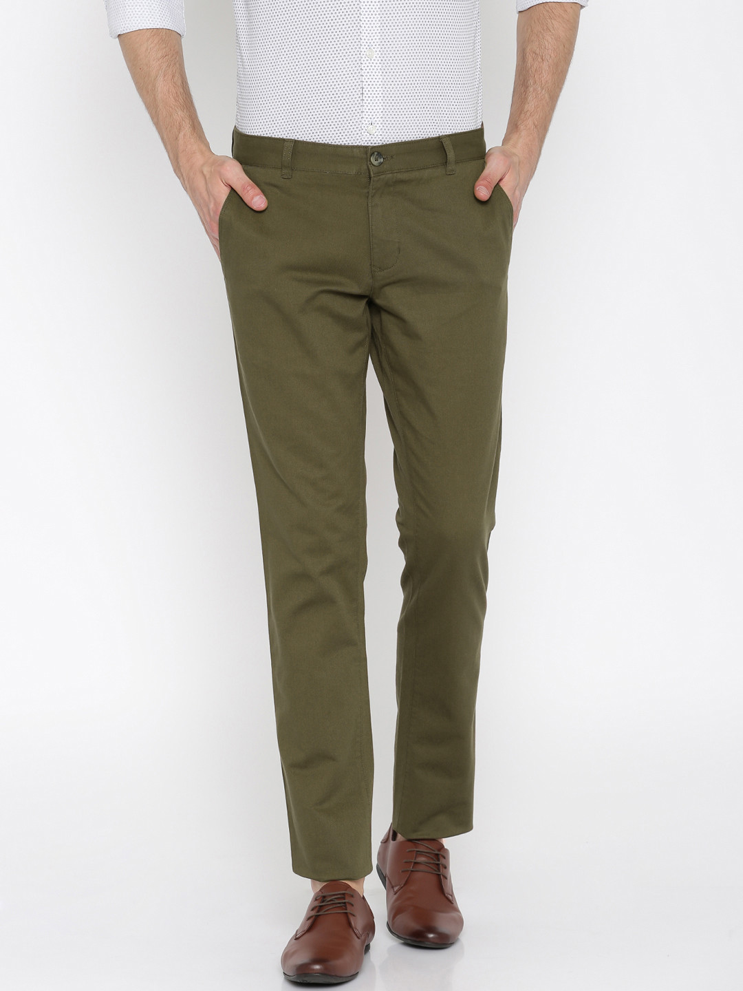 Buy Parx Men Brown Tapered Fit Solid Chinos - Trousers for Men 1852470 ...