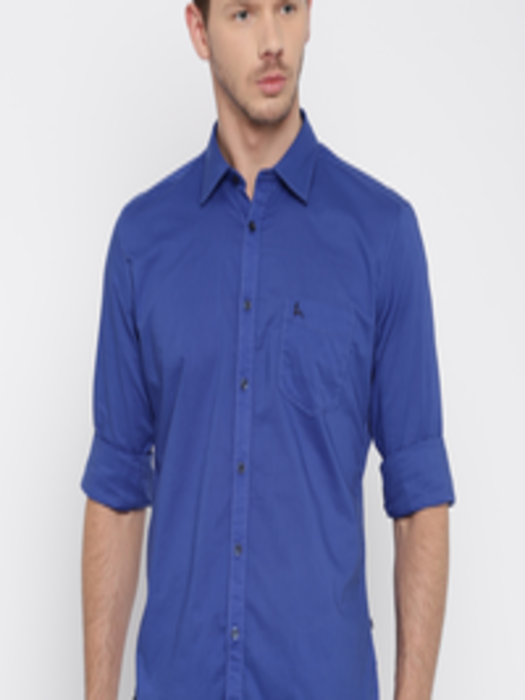 Buy Parx Men Blue Slim Fit Solid Casual Shirt - Shirts for Men 1852811 ...