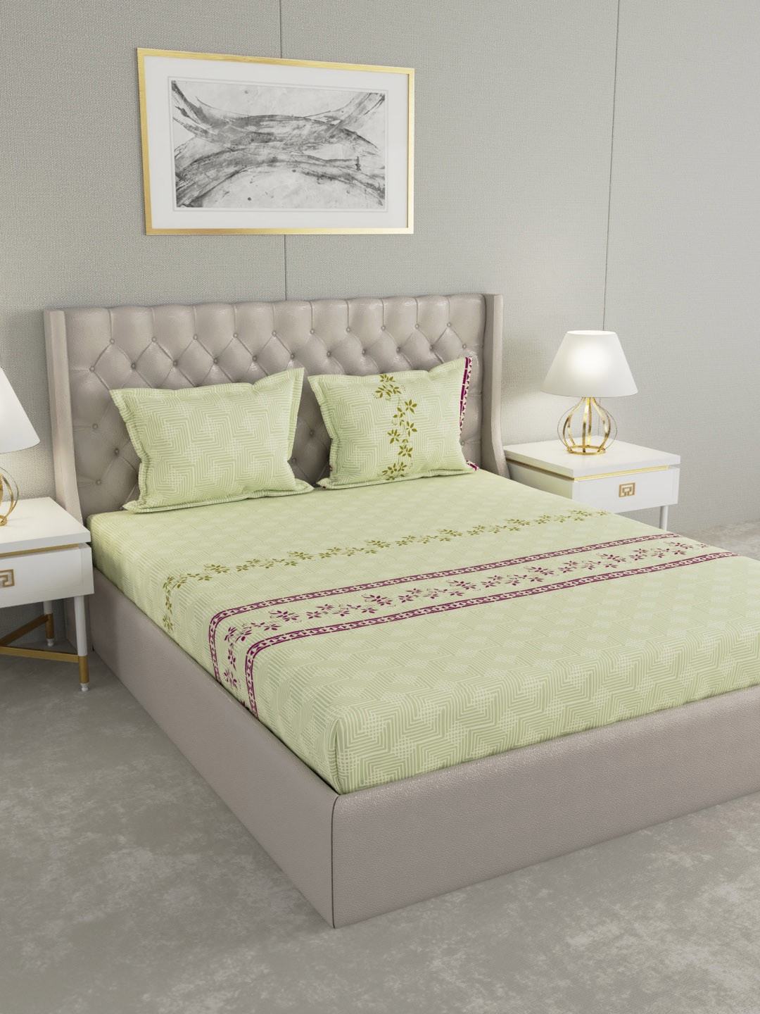 Buy Raymond Home Unisex Green Bedsheets Bedsheets for Unisex 18528862