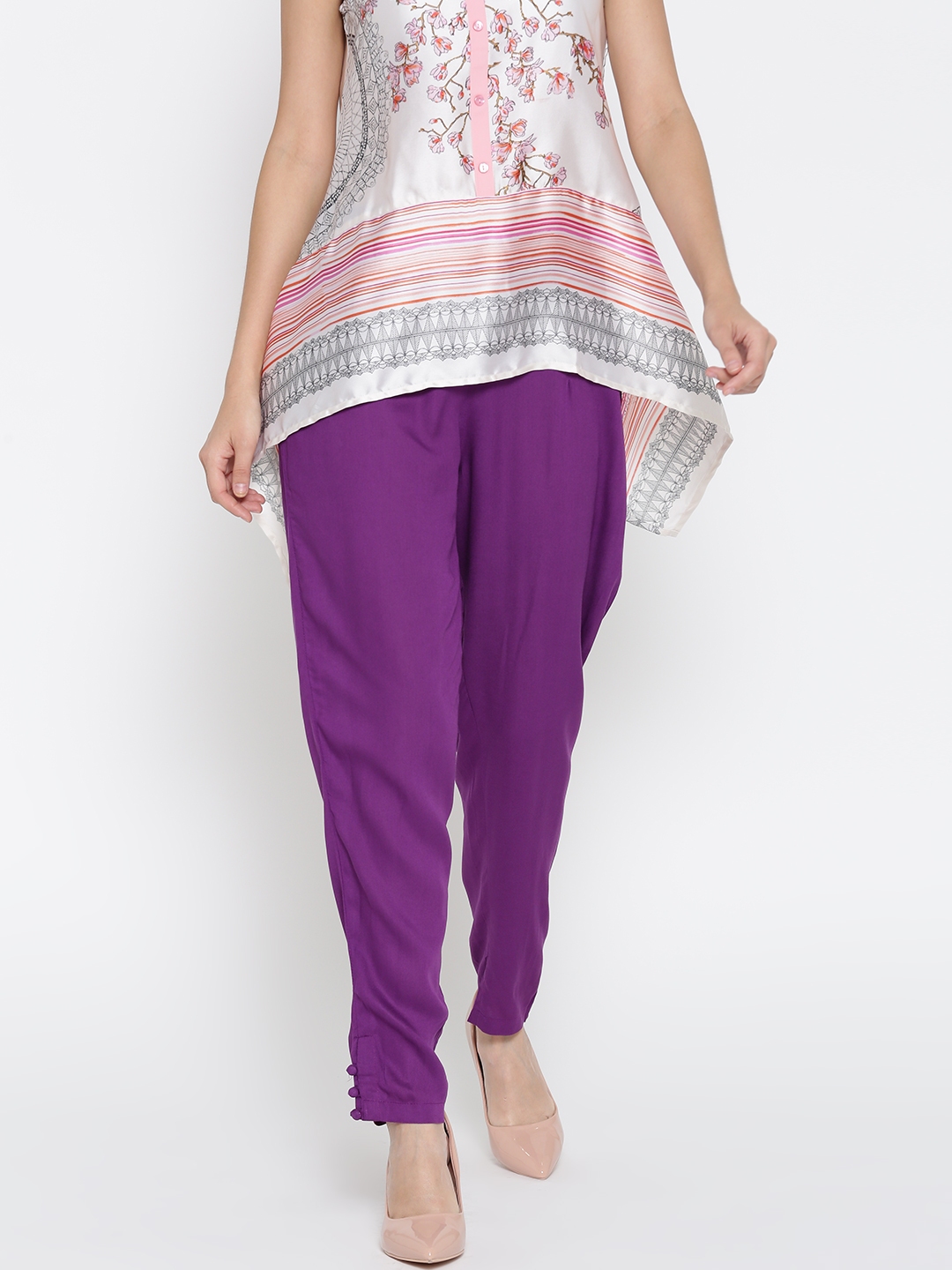 purple tailored trousers