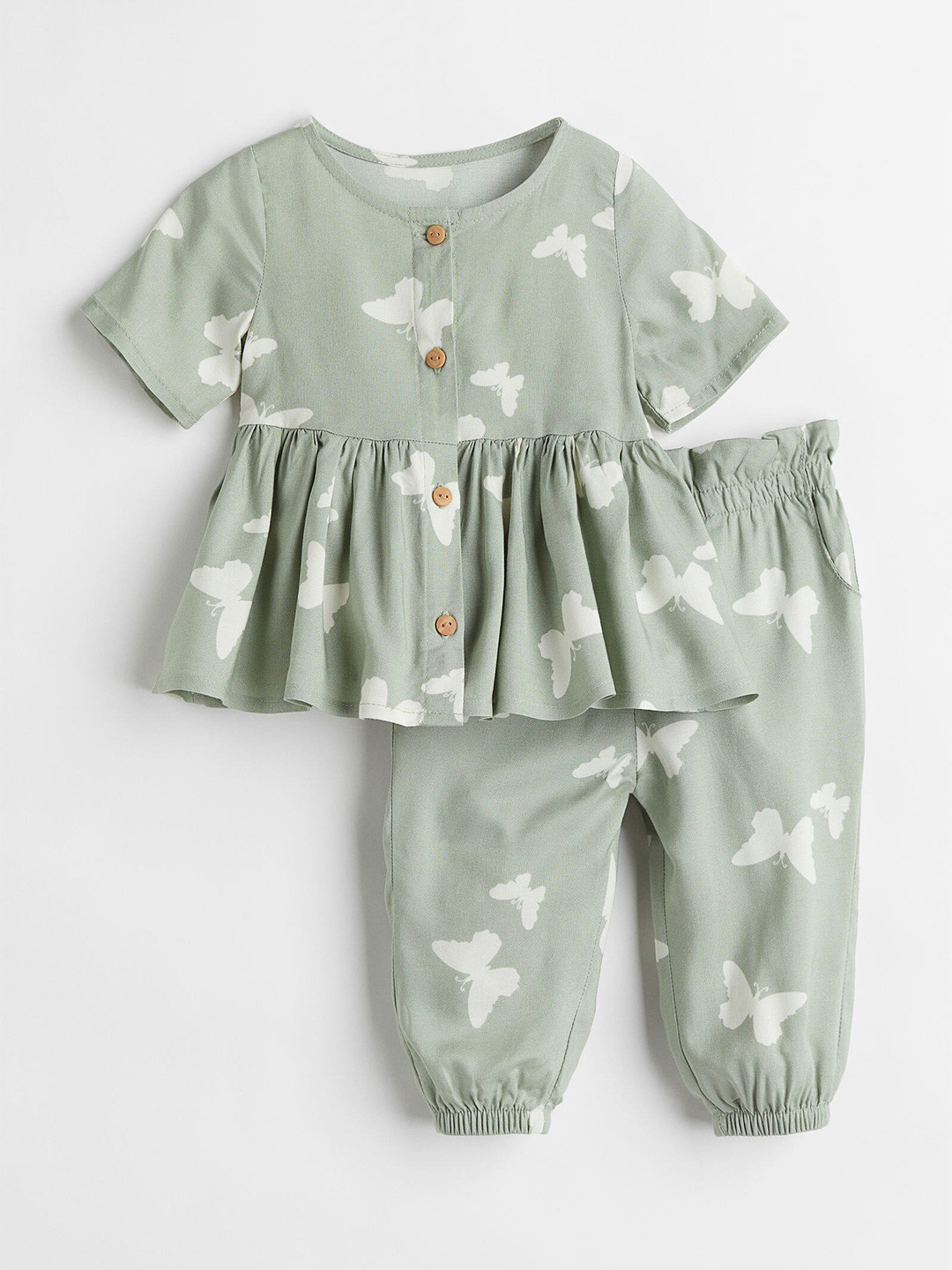 Buy H&M Girls Green 2 Piece Set Clothing Set for Girls 18531772 Myntra