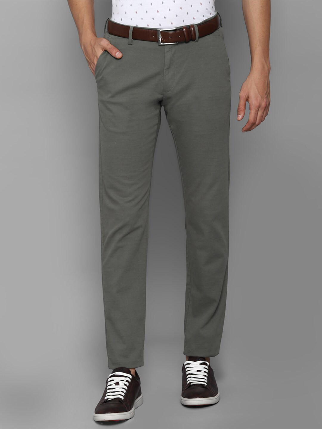 Buy Allen Solly Men Grey Slim Fit Trousers - Trousers for Men 18531840 ...