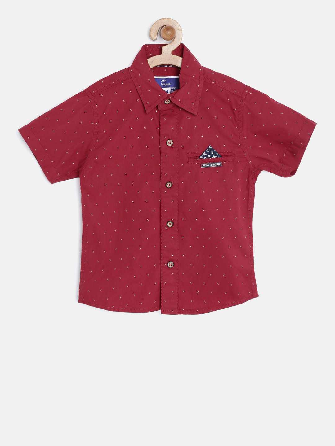 Buy 612 League Boys Maroon Printed Casual Shirt Shirts for Boys 1853542 Myntra