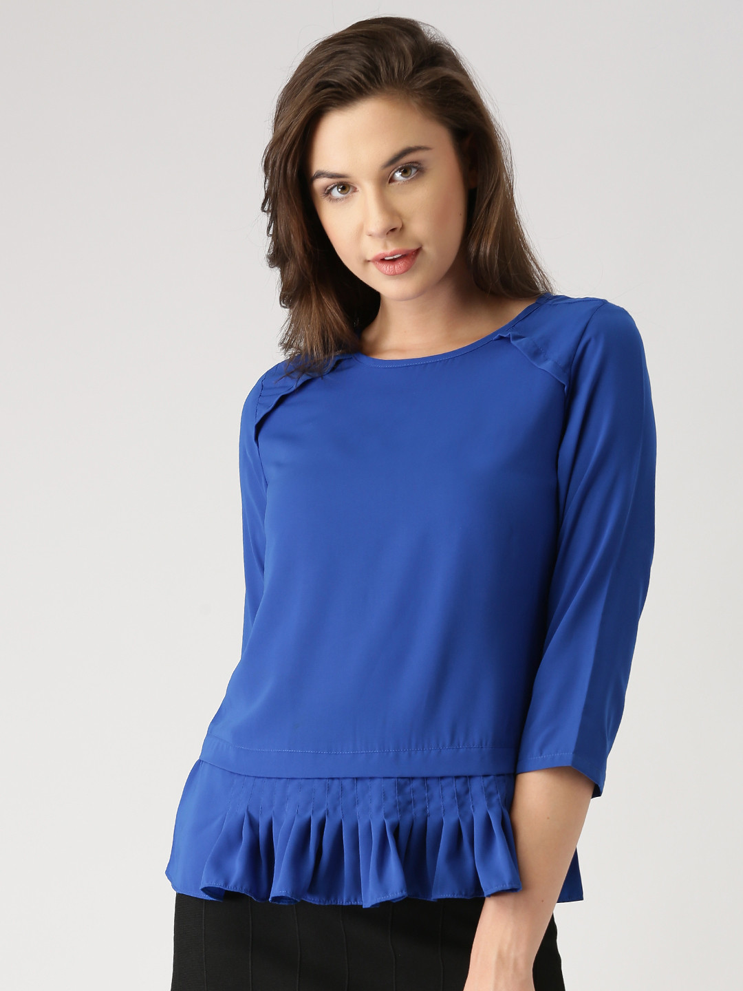 Buy Marie Claire Women Blue Solid Top Tops for Women 1853763 Myntra