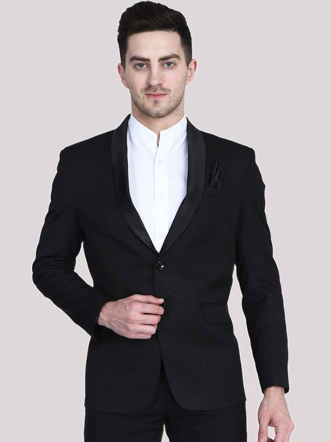 Buy TAHVO Men Black Solid Blazer - Blazers for Men 18541048 | Myntra