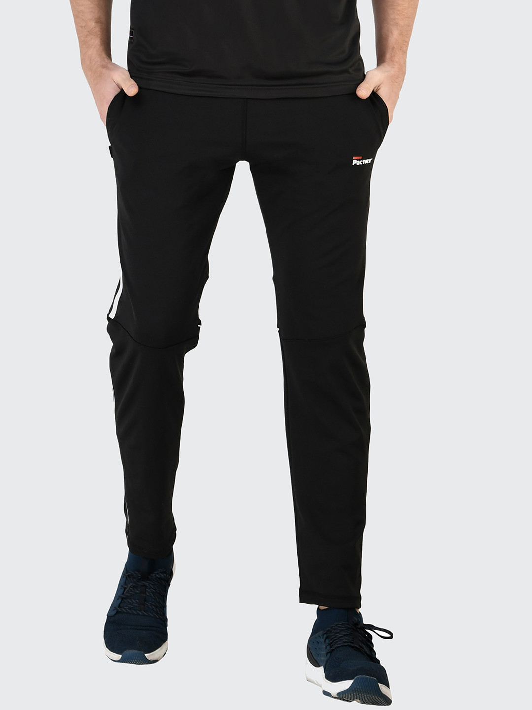Buy Pactorn Men Black Track Pant With White Stripes Track Pants for