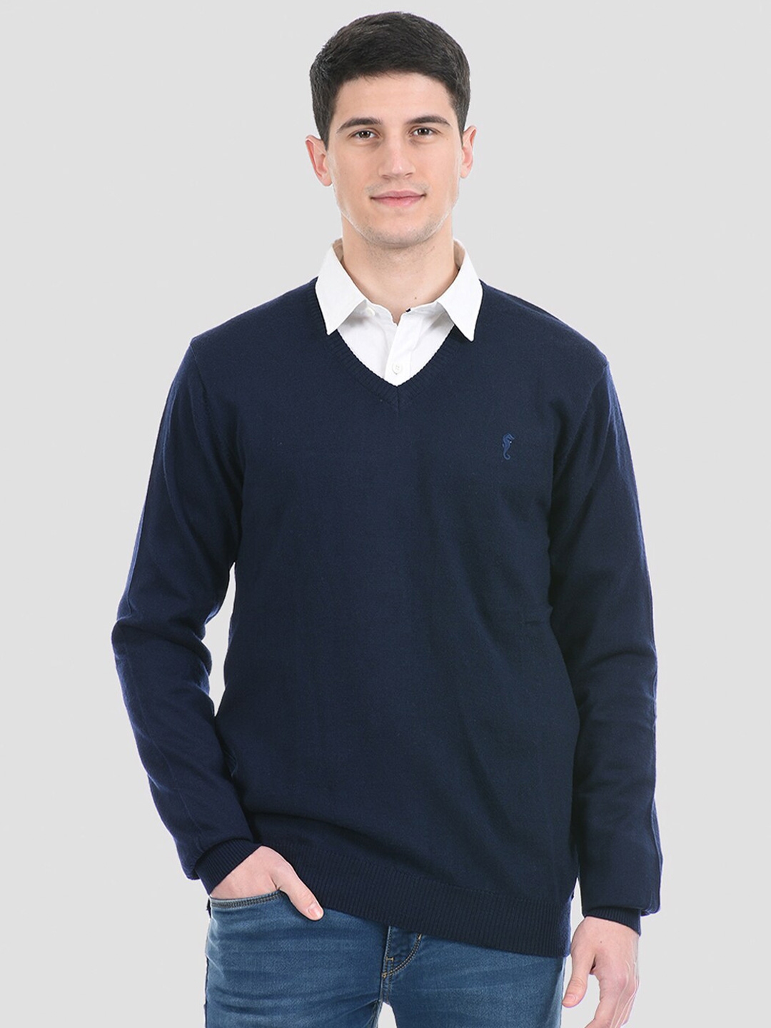 Buy PORTOBELLO Men Blue Pullover - Sweaters for Men 18548404 | Myntra