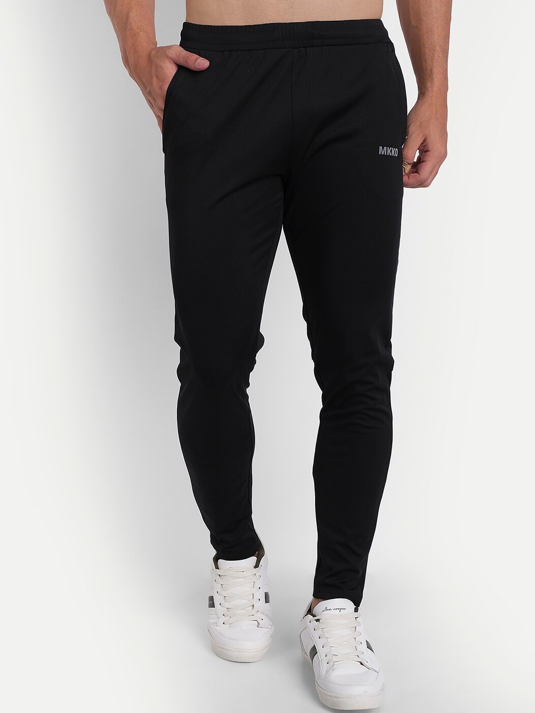 Buy MKKO Men Black Solid Slim Fit Track Pants - Track Pants for Men ...