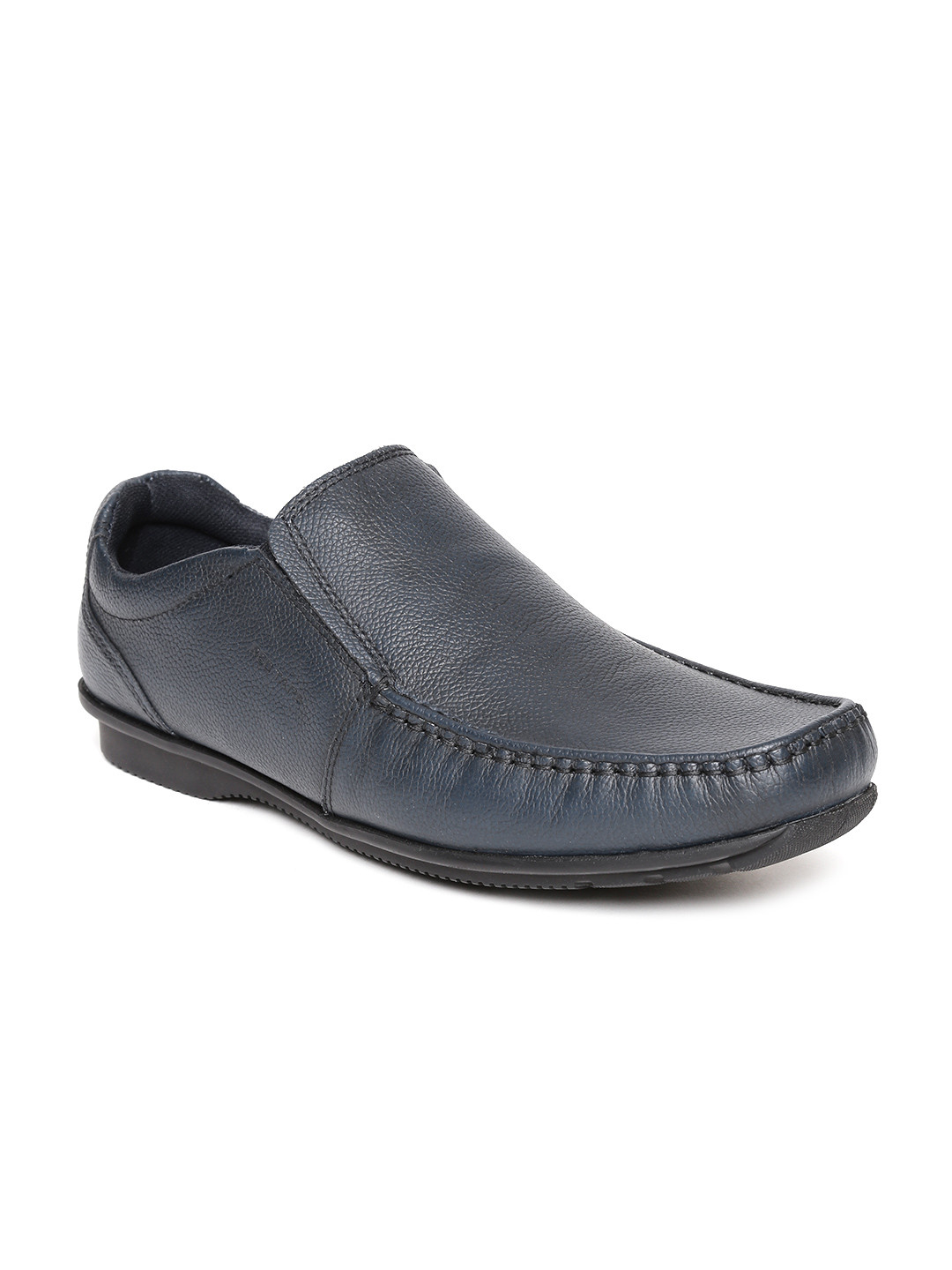 Buy Red Tape Men Navy Genuine Leather Semiformal Slip Ons Formal