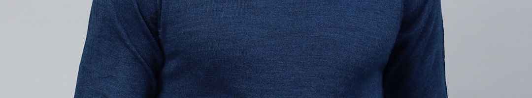Buy HRX By Hrithik Roshan Men Blue Solid Pullover - Sweaters for Men ...