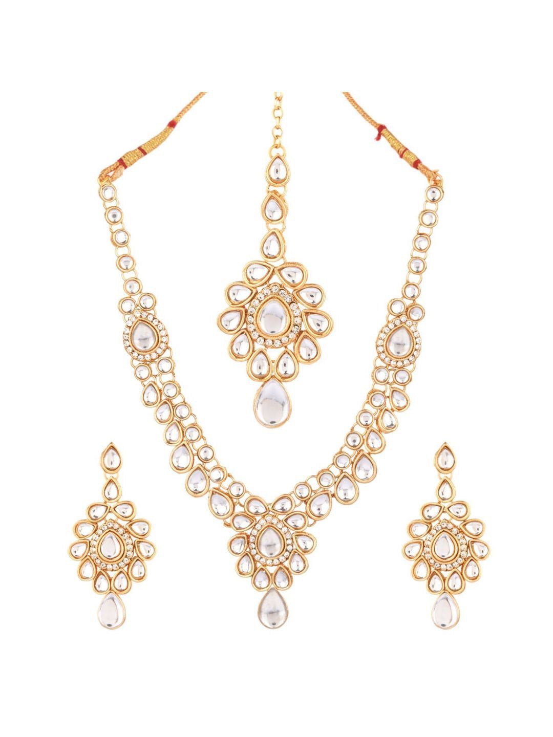 Buy Efulgenz Women Gold Plated White Jewellery Set Jewellery Set For