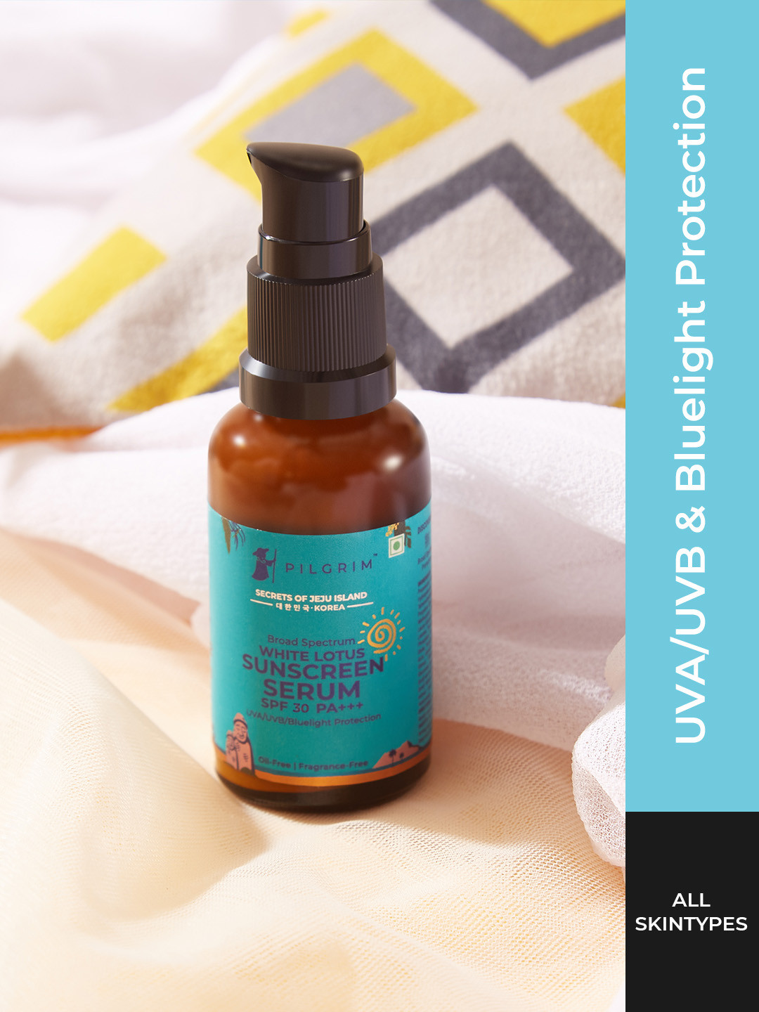 Buy Pilgrim White Lotus Sunscreen Gel Serum SPF 30 PA+++ With